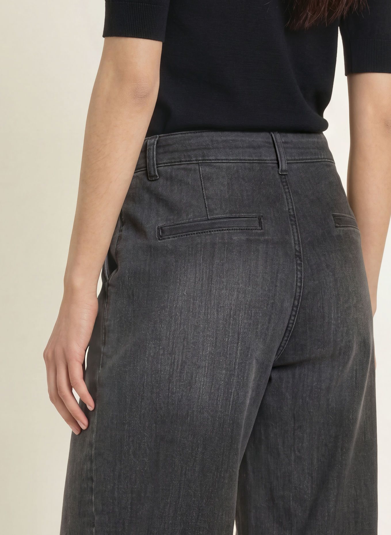 MORE & MORE Jean wide leg: 0968 dark grey denim