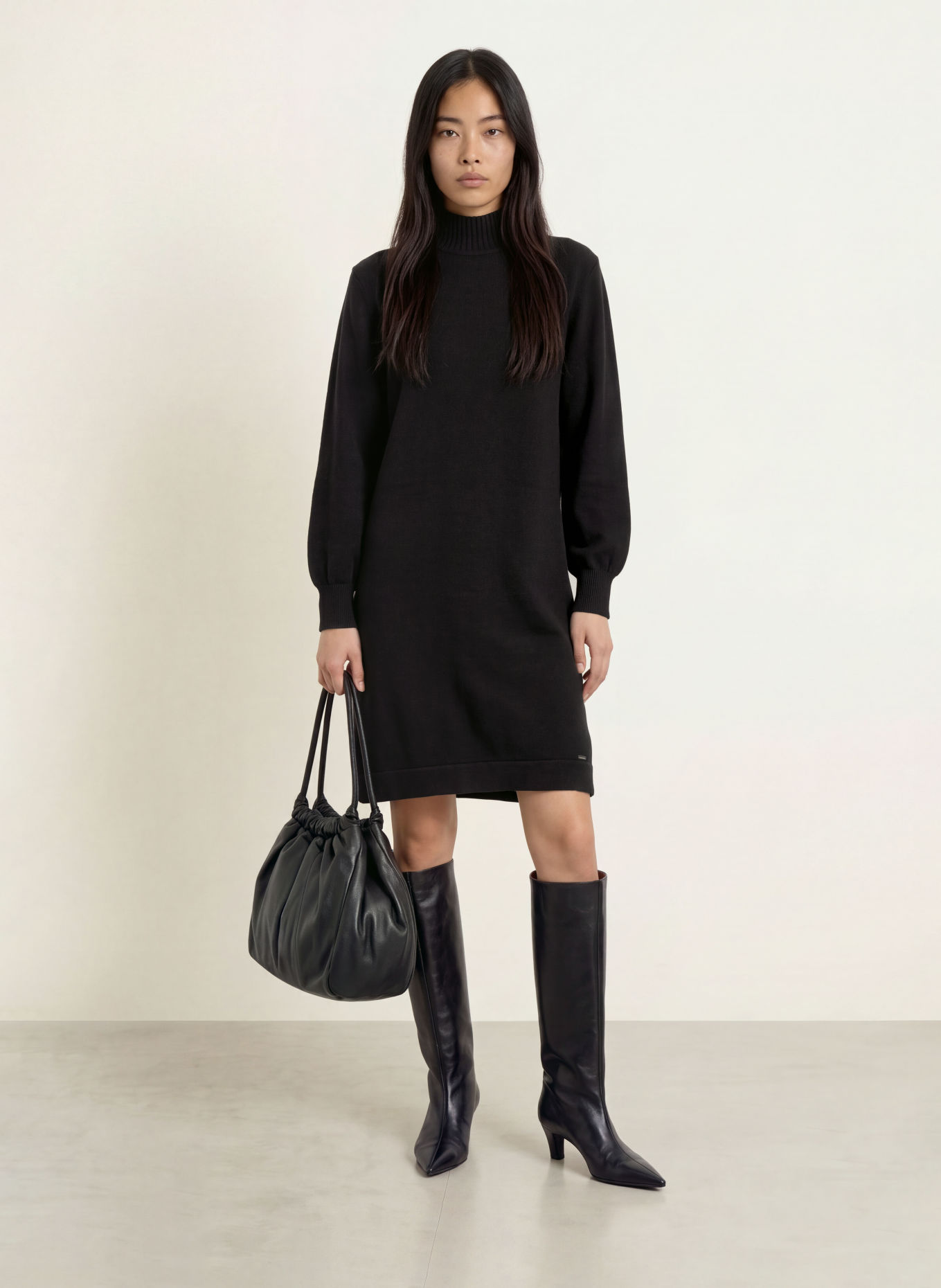 MORE & MORE Robe en maille: NOIR