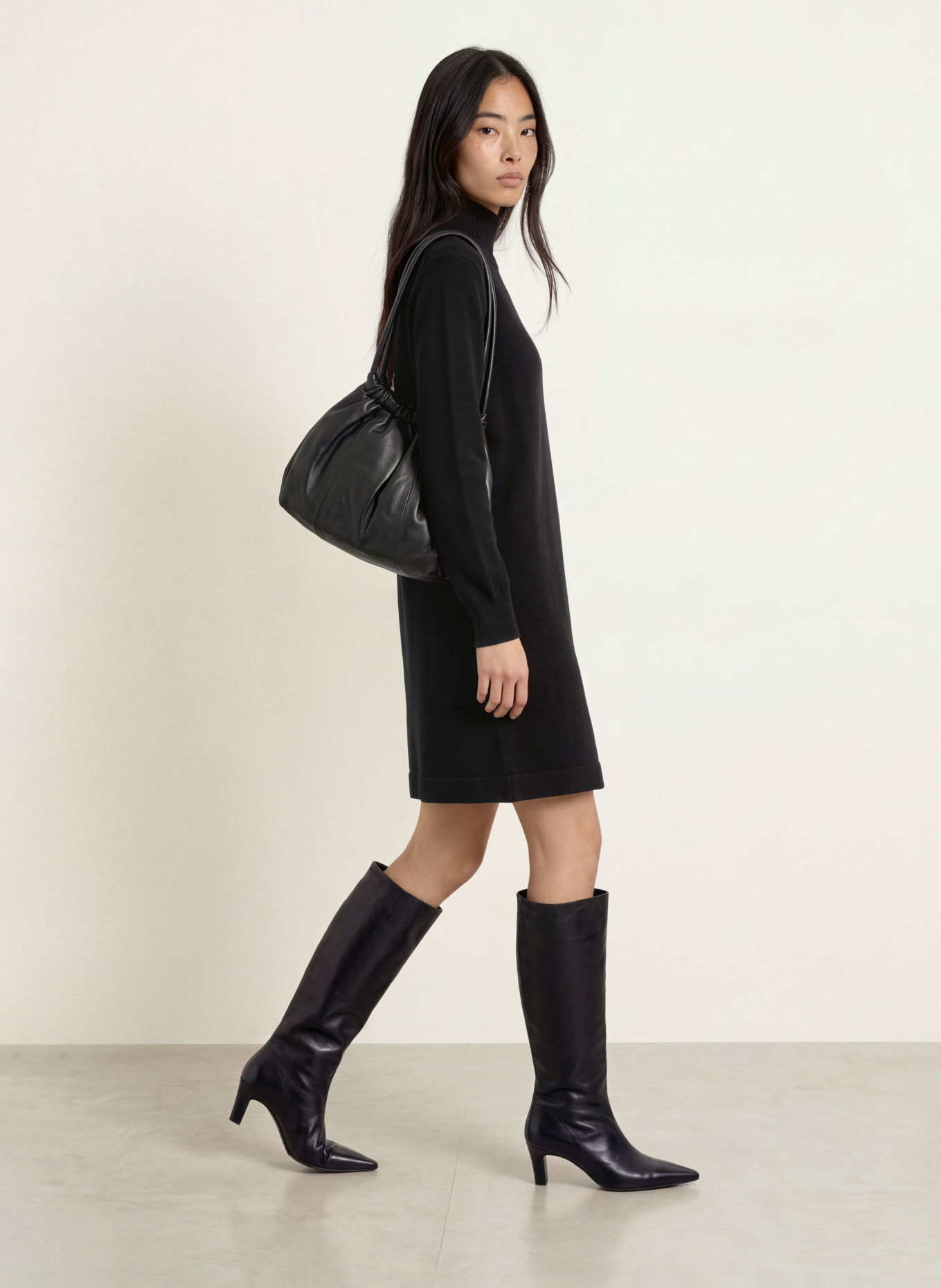 MORE & MORE Robe en maille: NOIR