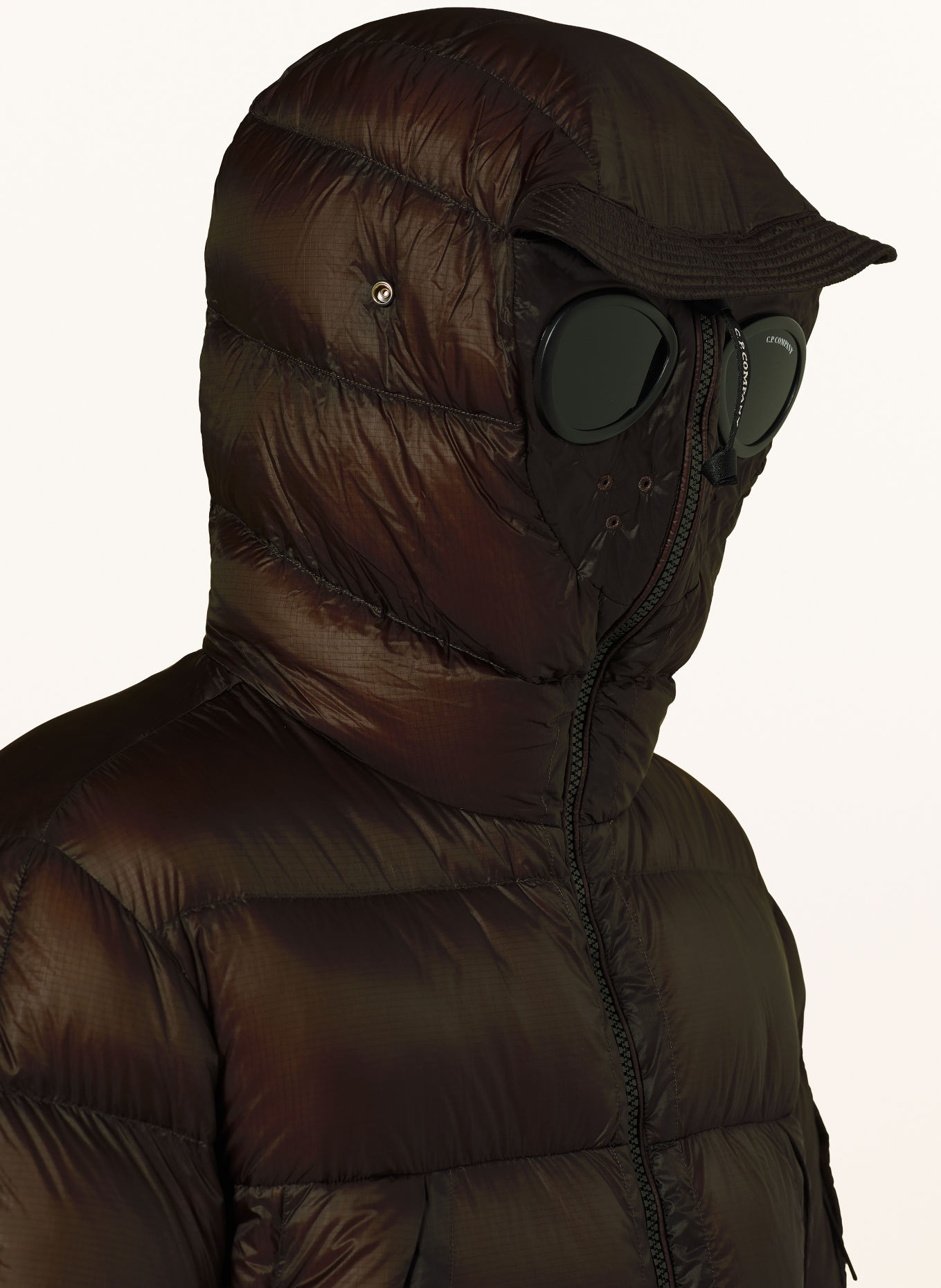 C.P. COMPANY Down jacket: DARK BROWN
