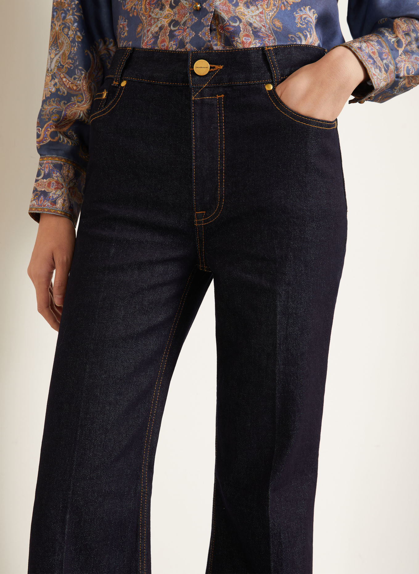 ZIMMERMANN Flared jeans: ONXB Onyx Blue