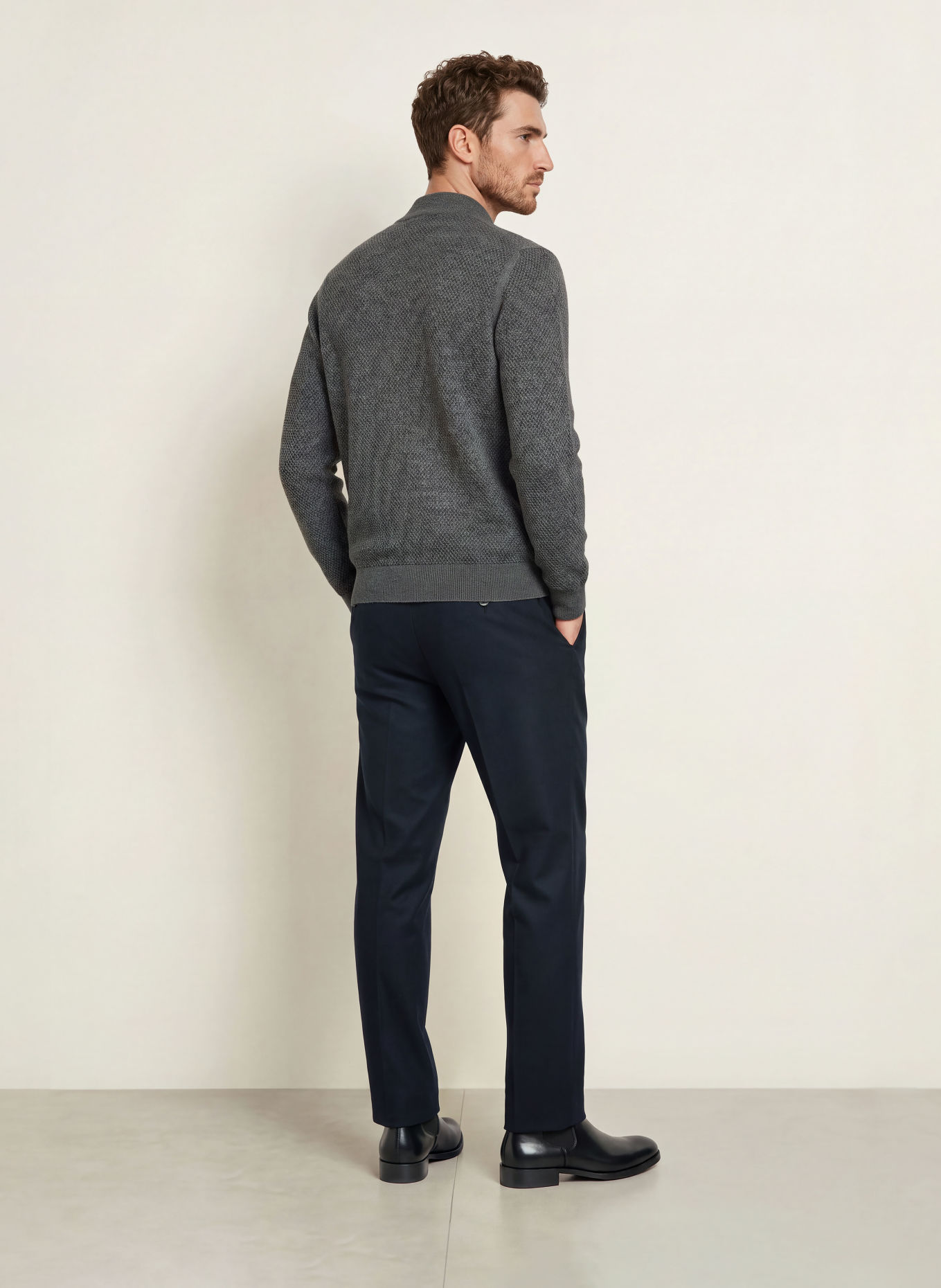 MAURIZIO  BALDASSARI Vest met merinowol: DONKERBLAUW / BLAUWGRIJS