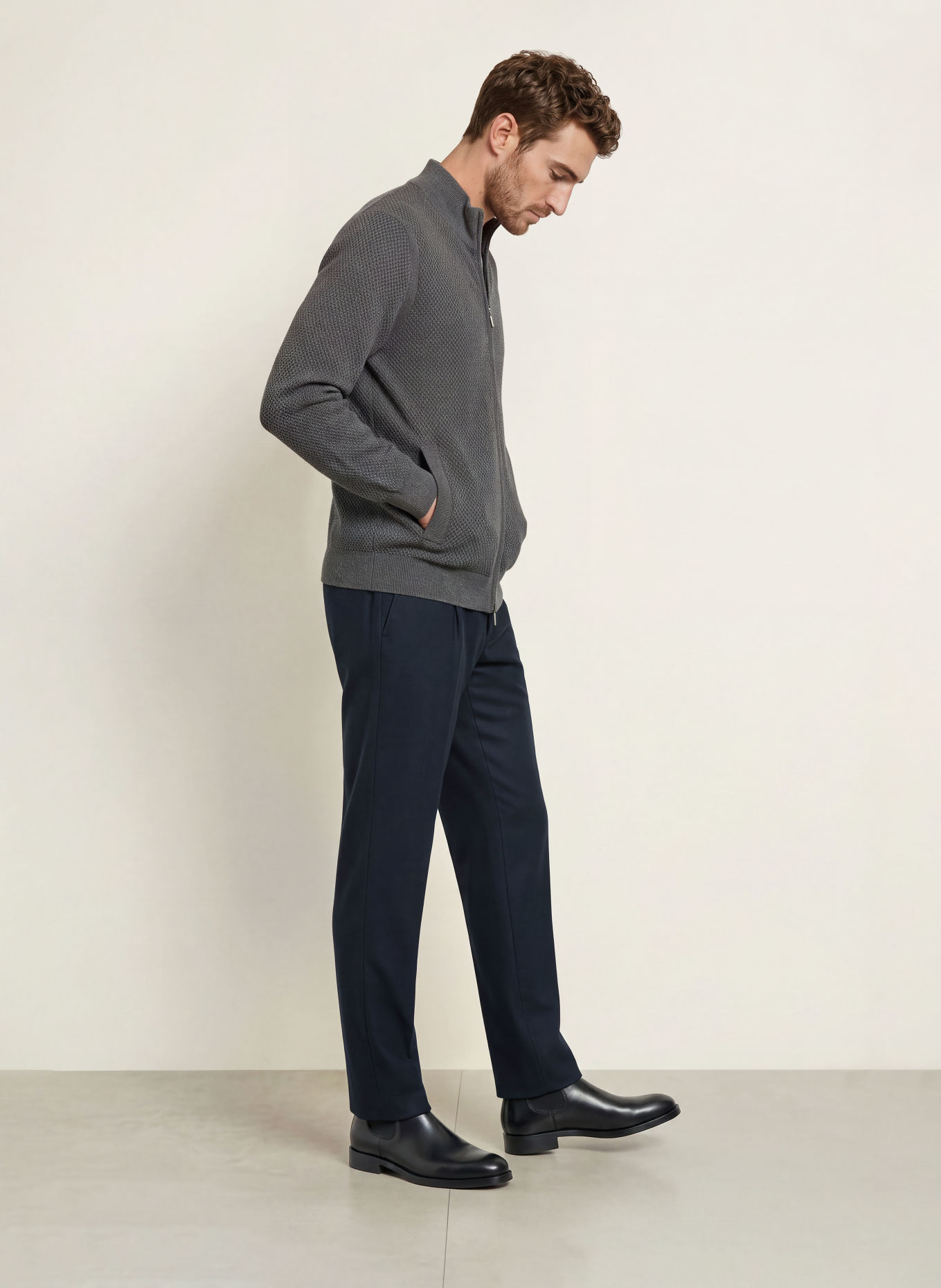 MAURIZIO  BALDASSARI Vest met merinowol: DONKERBLAUW / BLAUWGRIJS