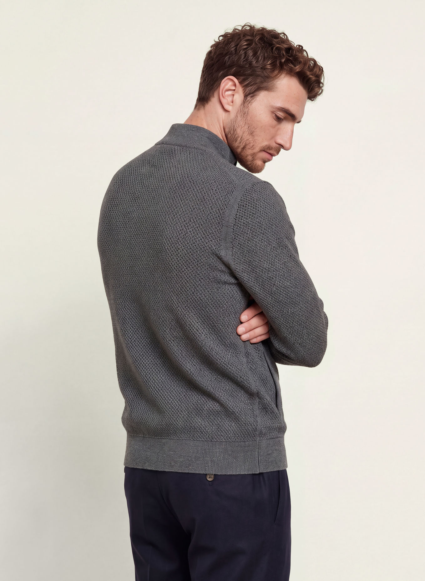 MAURIZIO  BALDASSARI Vest met merinowol: DONKERBLAUW / BLAUWGRIJS