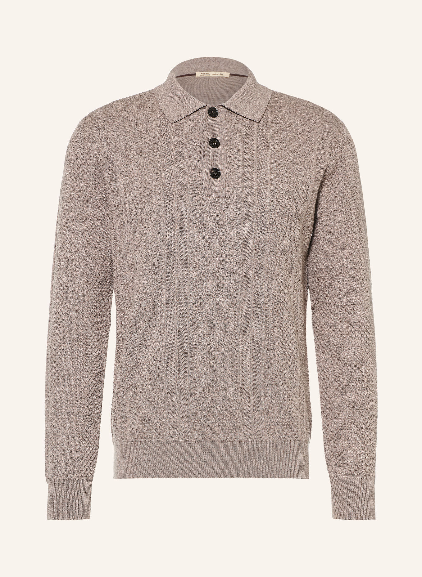 MAURIZIO  BALDASSARI Gebreid poloshirt: TAUPE