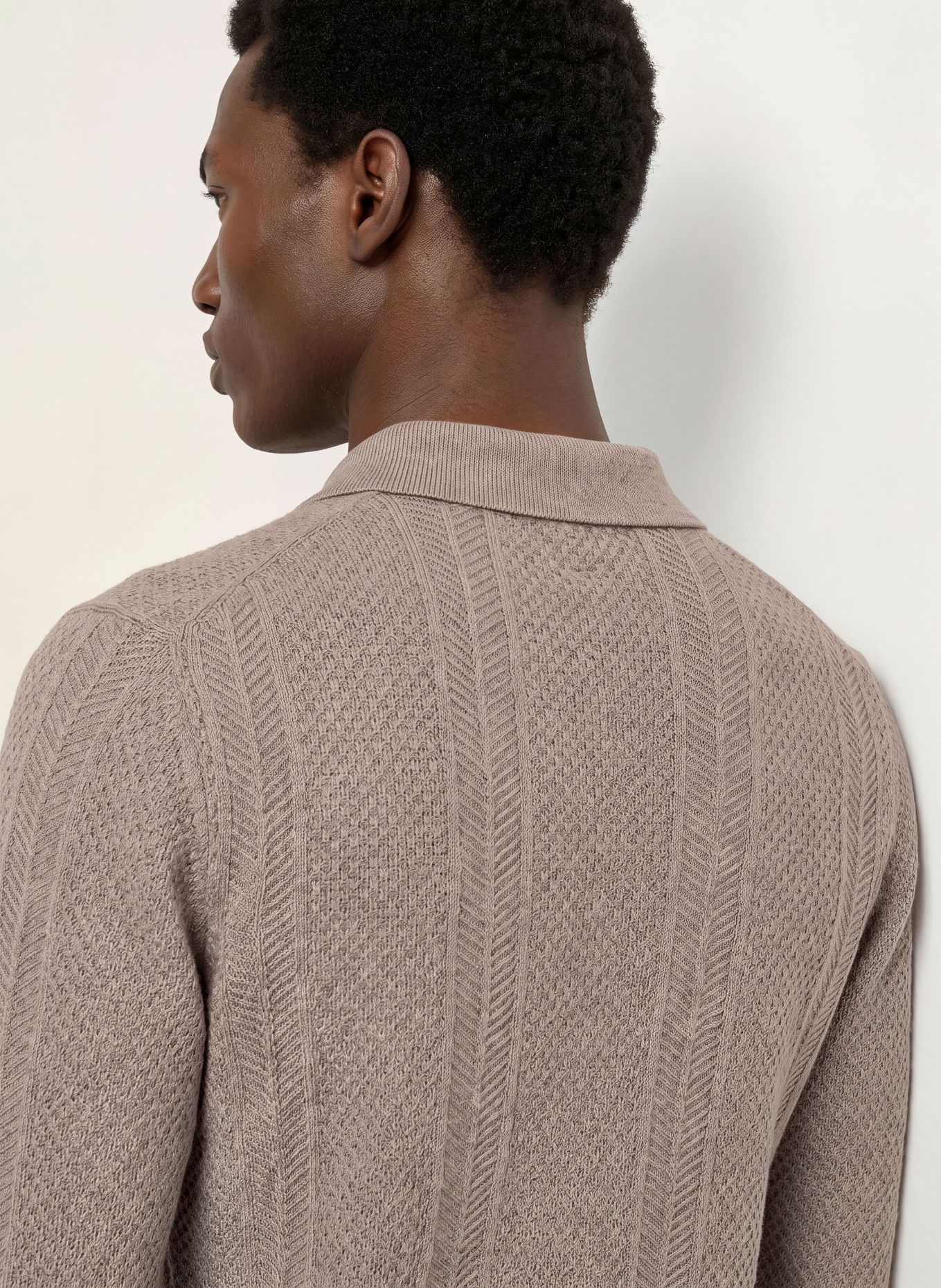 MAURIZIO  BALDASSARI Gebreid poloshirt: TAUPE