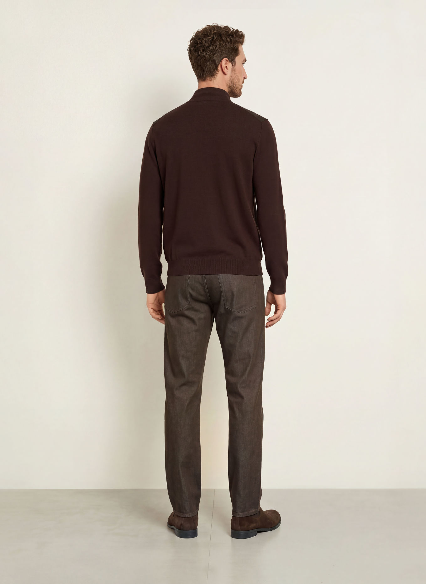 MAURIZIO BALDASSARI Leren blouson van verschillende materialen: MARRON FONCÉ / BRUIN