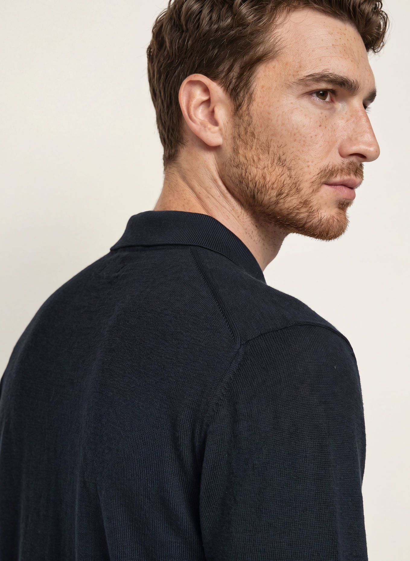 MAURIZIO  BALDASSARI Gebreid poloshirt: DONKERBLAUW