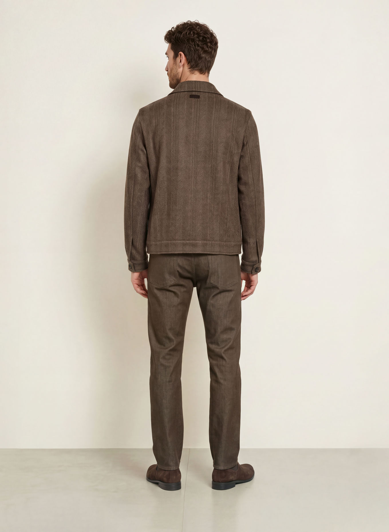 MAURIZIO BALDASSARI Blouson: TAUPE / MARRON FONCÉ