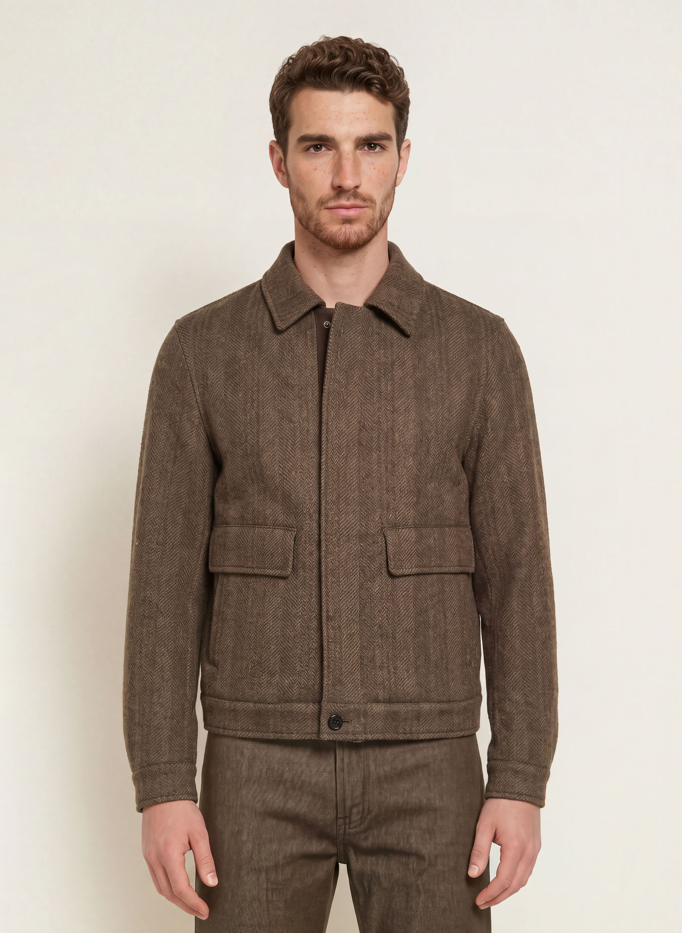 MAURIZIO BALDASSARI Blouson: TAUPE / MARRON FONCÉ