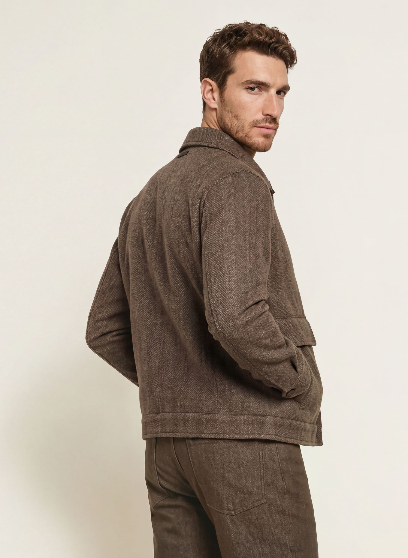 MAURIZIO BALDASSARI Blouson: TAUPE / MARRON FONCÉ
