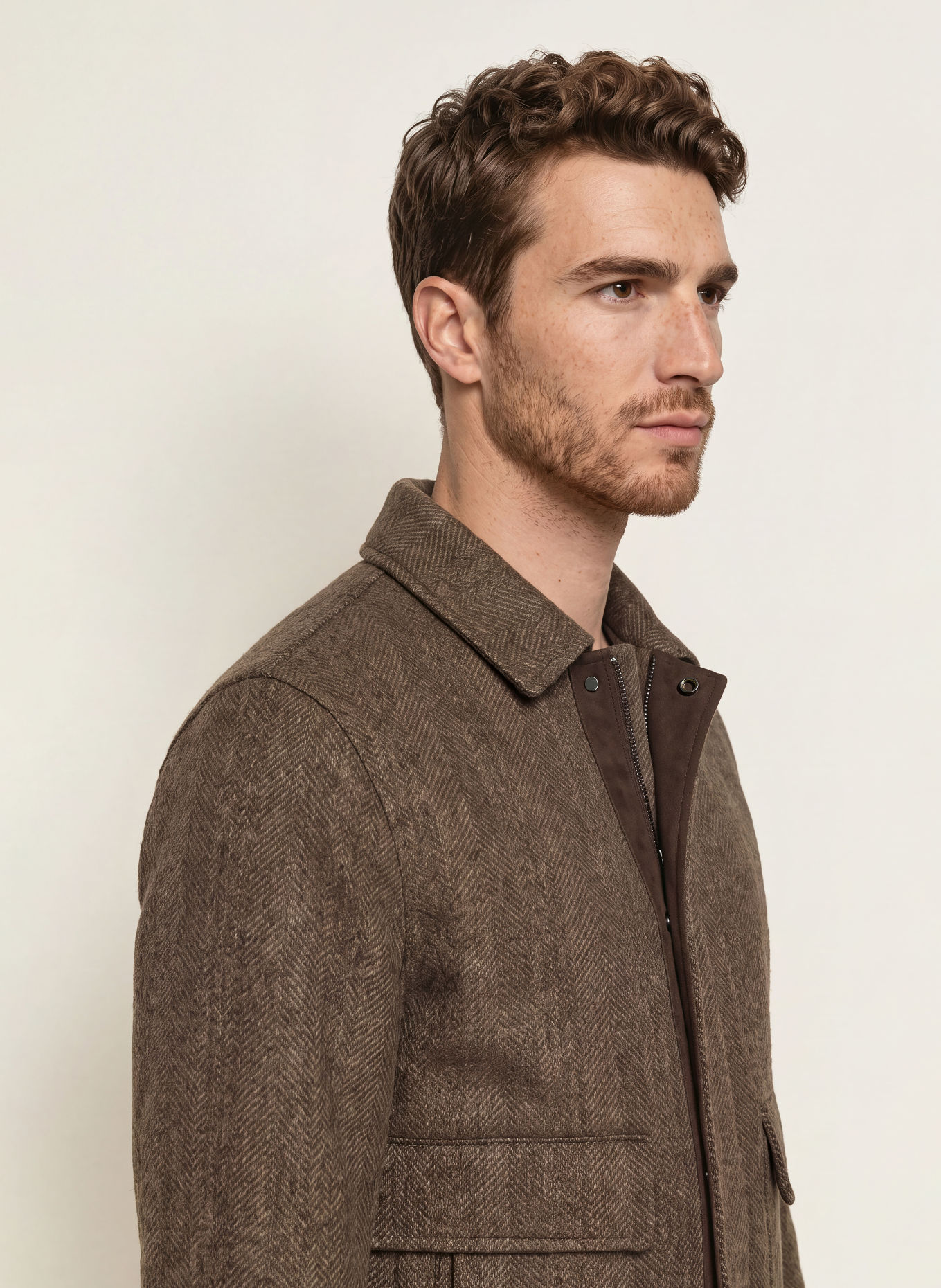 MAURIZIO BALDASSARI Blouson: TAUPE / MARRON FONCÉ