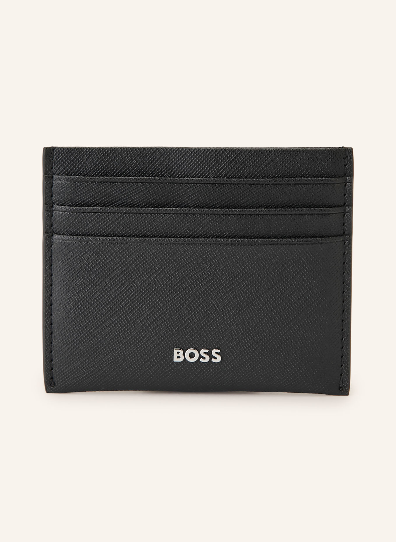 BOSS Pouzdro na karty NORTHON: ČERNÁ / STŘÍBRNÁ