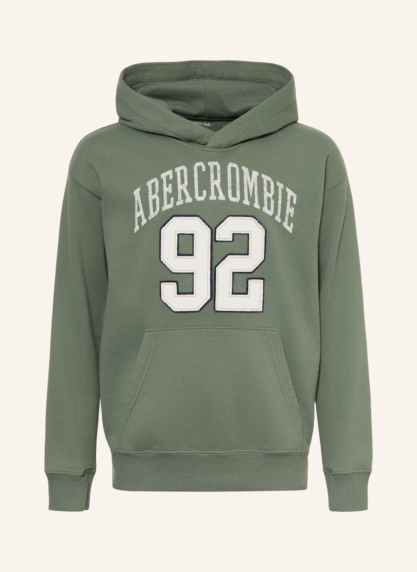Abercrombie & Fitch Sweat à capuche: VERT / BLANC