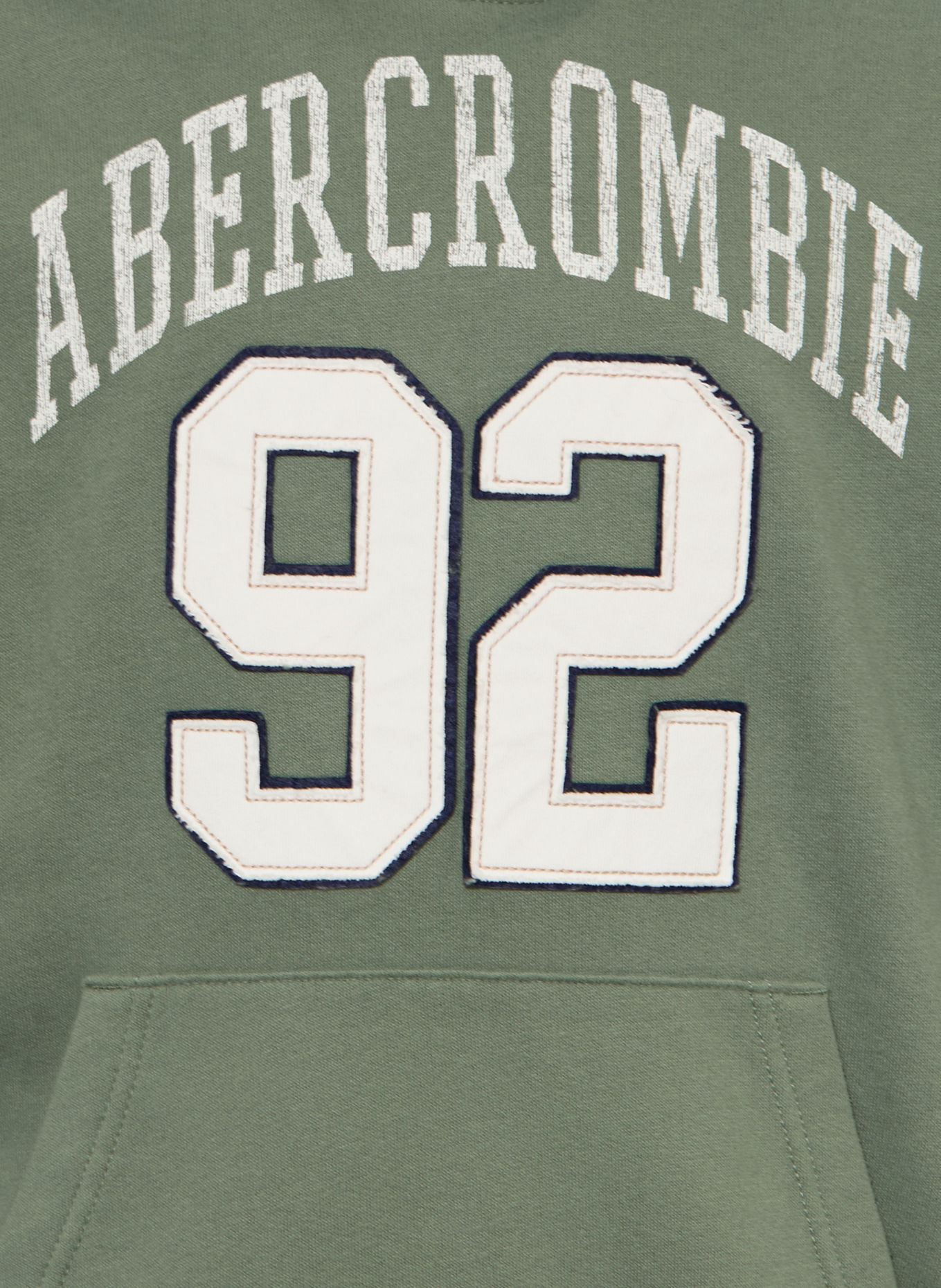 Abercrombie & Fitch Sweat à capuche: VERT / BLANC