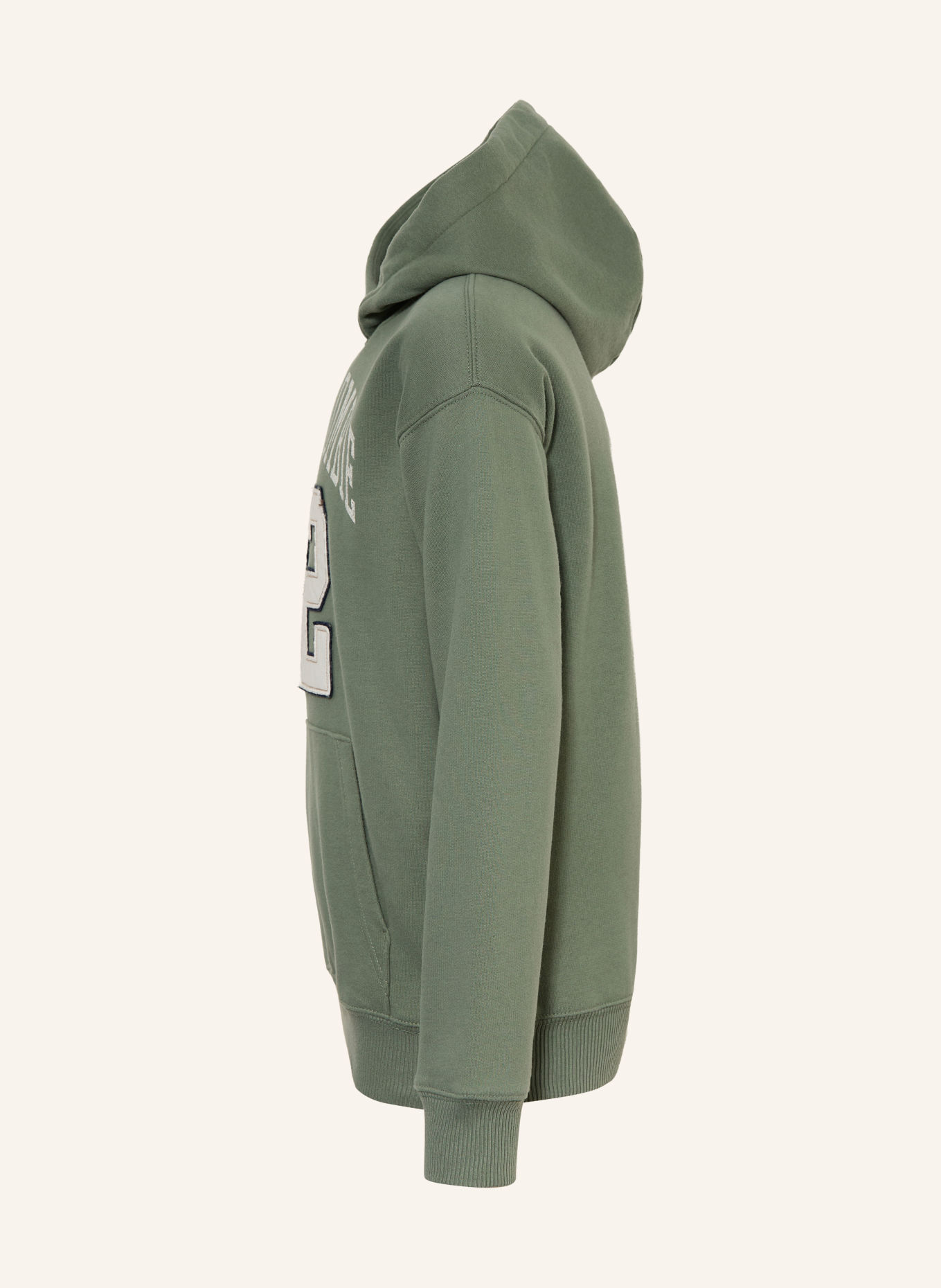 Abercrombie & Fitch Sweat à capuche: VERT / BLANC