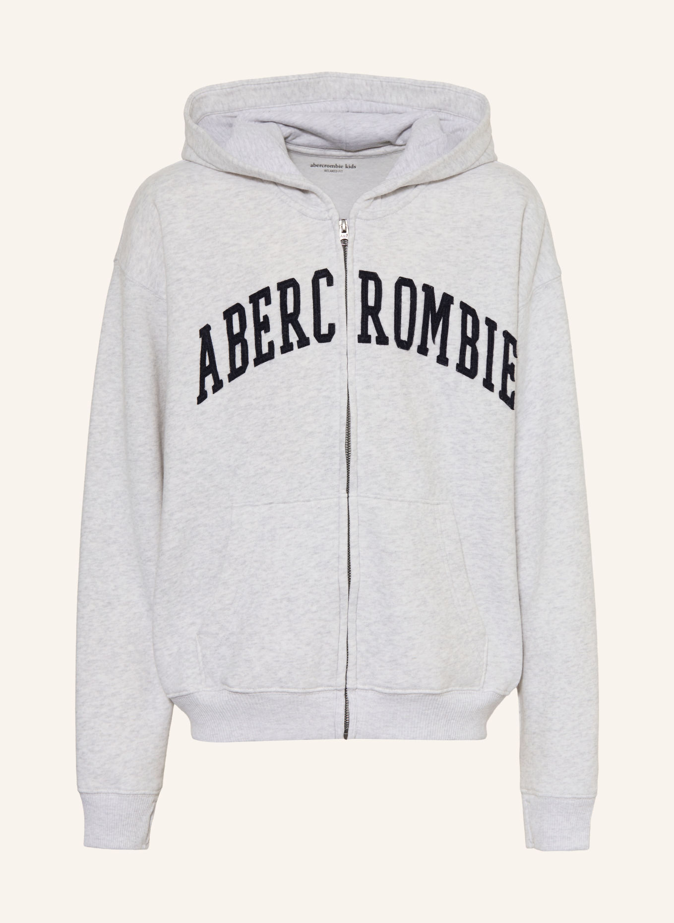 Abercrombie & Fitch Sweat zippé: GRIS CLAIR / NOIR