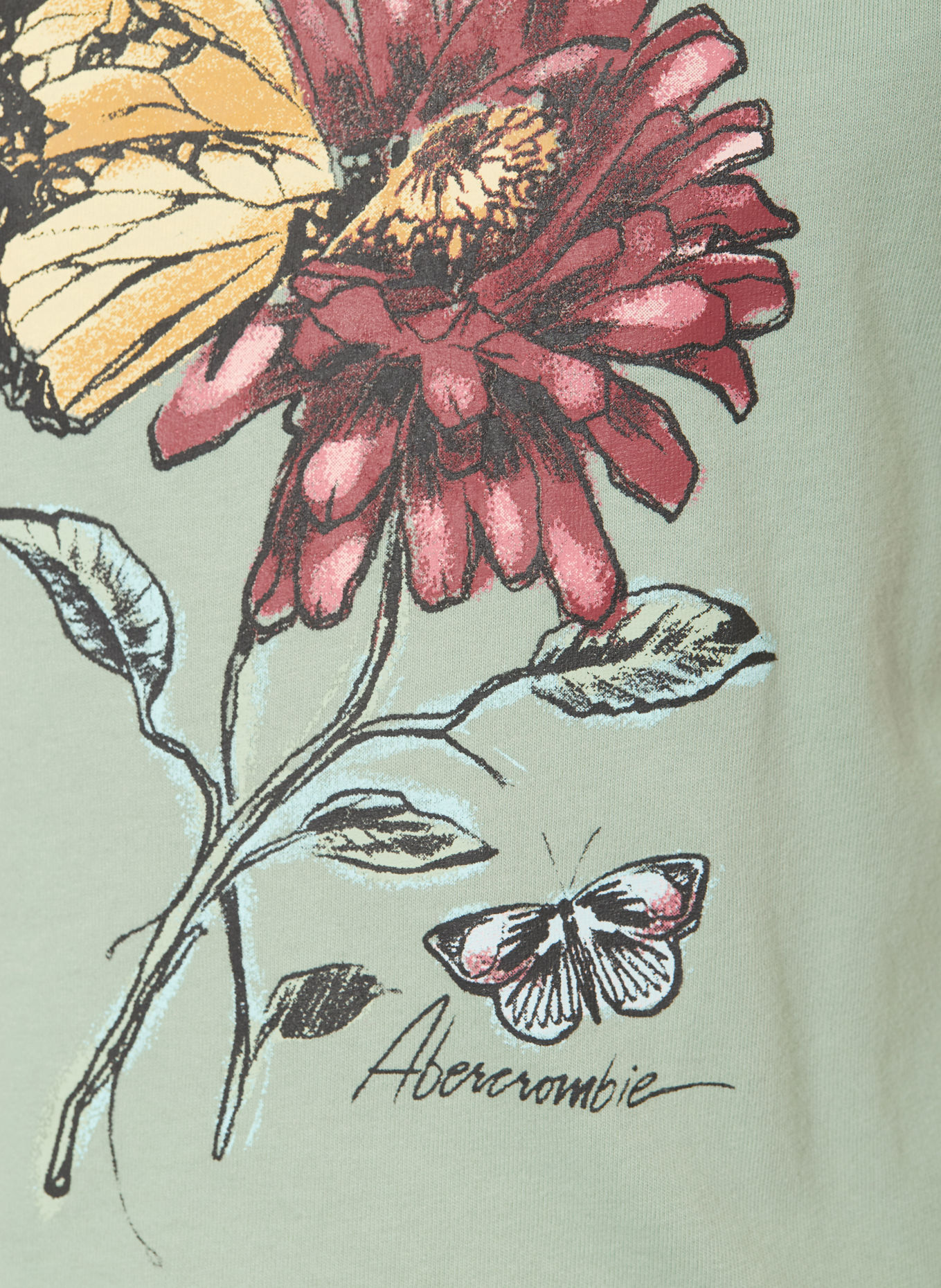 Abercrombie & Fitch T-shirt: LICHTGROEN / DONKERROOD / DONKERGEEL