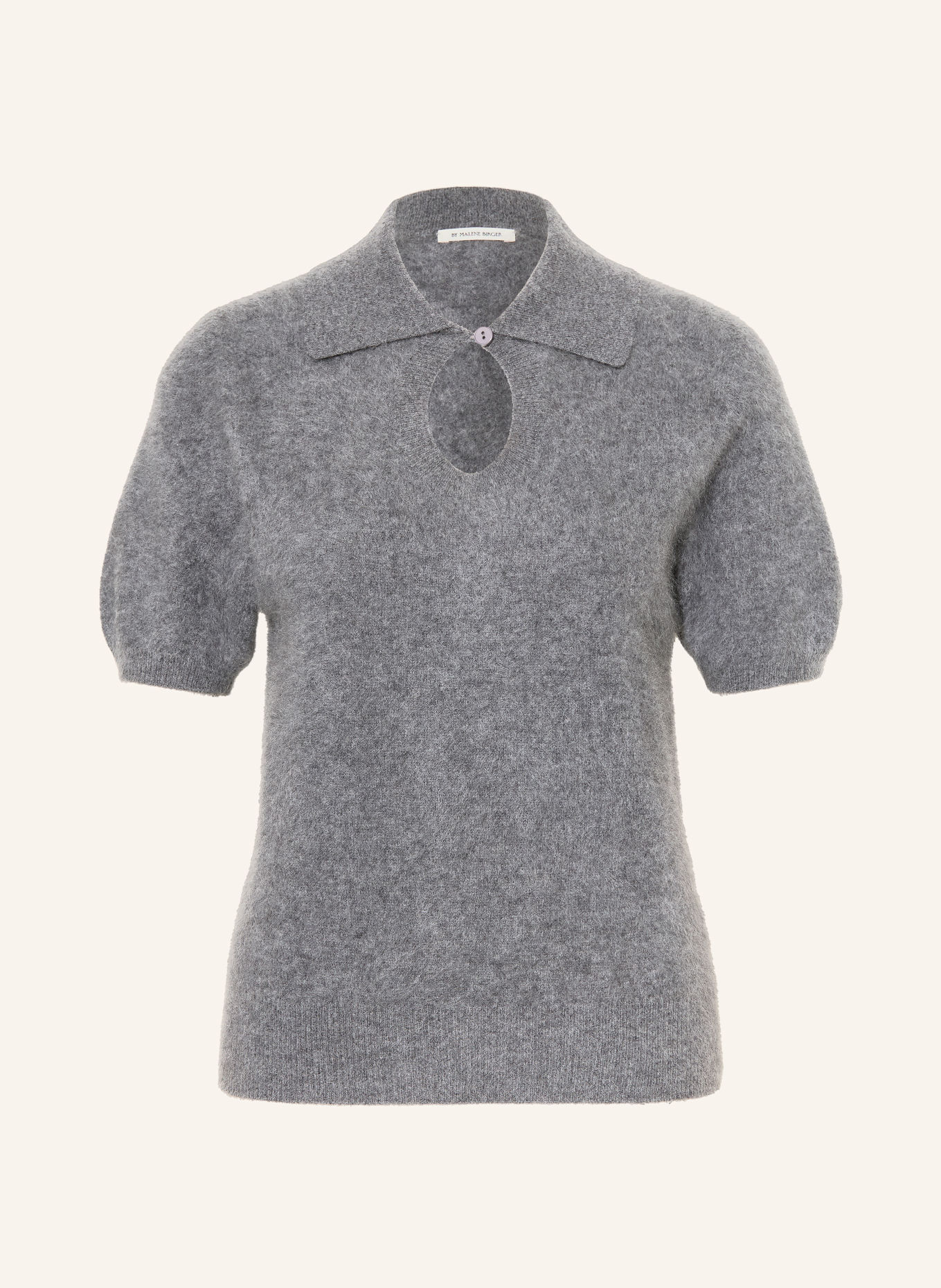 BY MALENE BIRGER TALALLIA Knit Cashmere Polo Shirt: GRAY