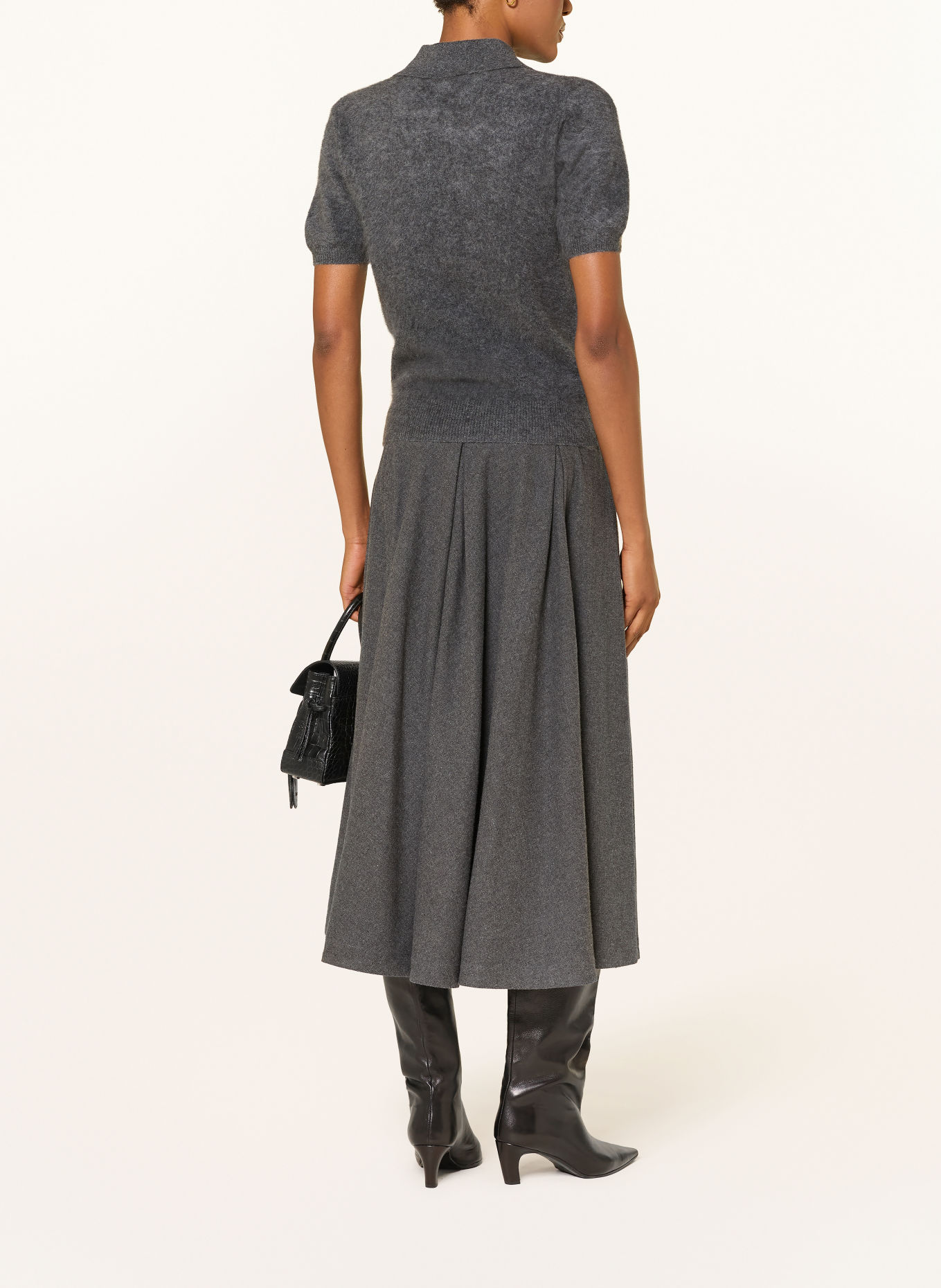 BY MALENE BIRGER Strick-Poloshirt TALALLIA aus Cashmere: GRAU