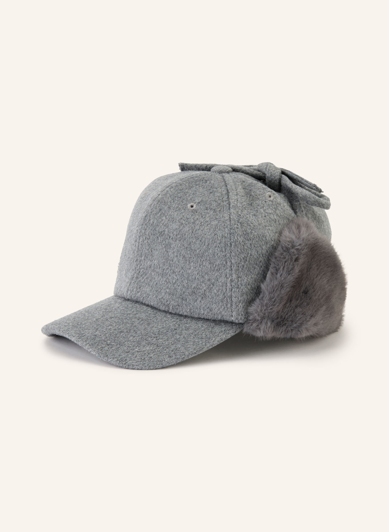 BY MALENE BIRGER Cap TANNA s umělou kožešinou: ŠEDÁ