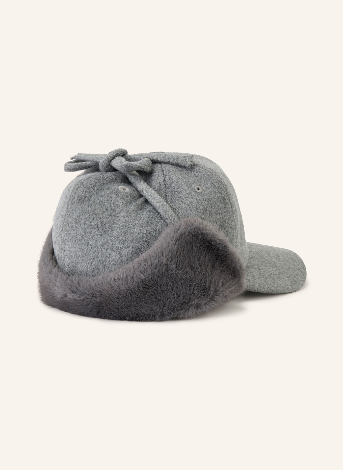 BY MALENE BIRGER Cap TANNA s umělou kožešinou: ŠEDÁ