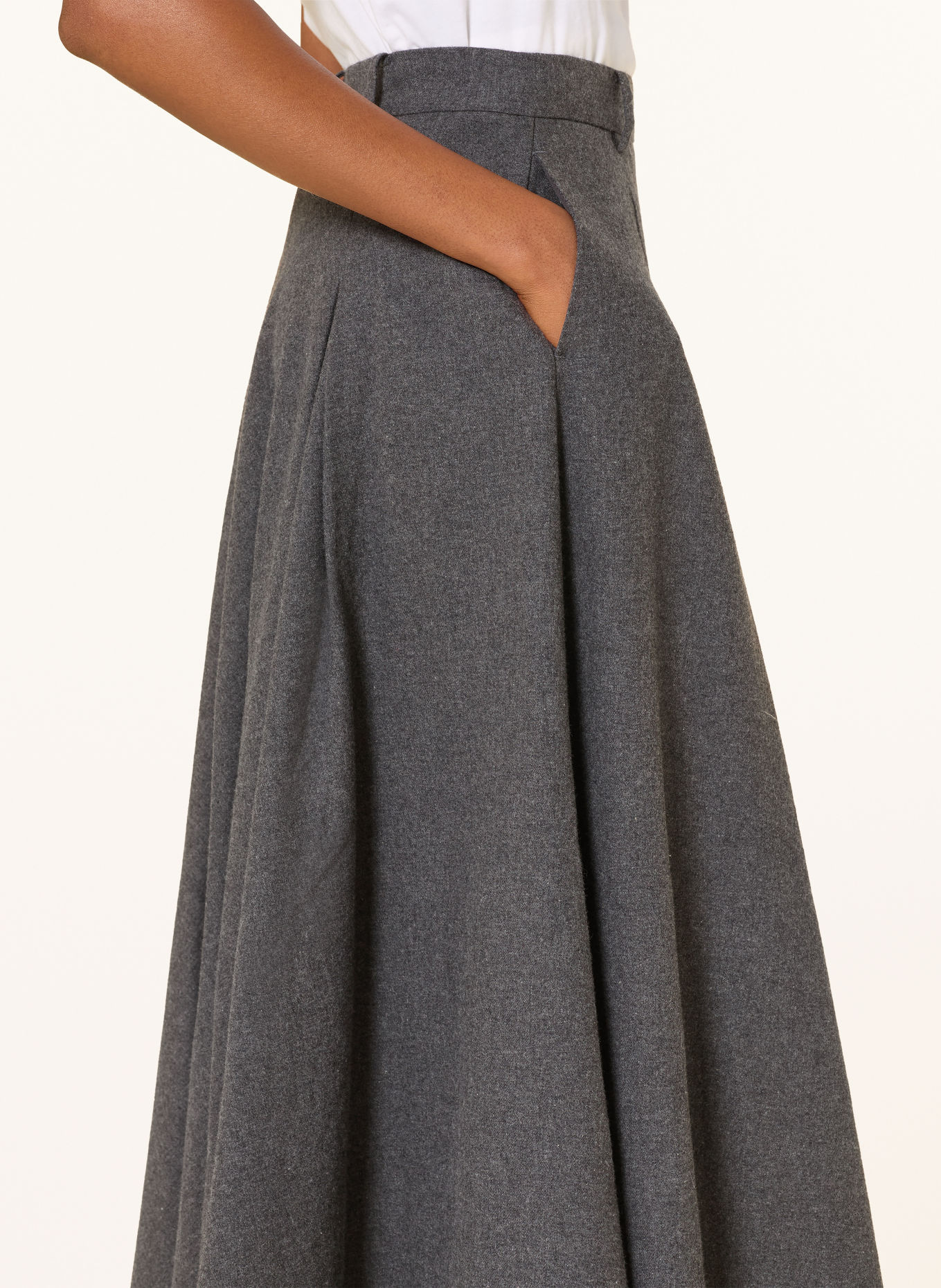 BY MALENE BIRGER Flanellen rok EDEN: DONKERGRIJS