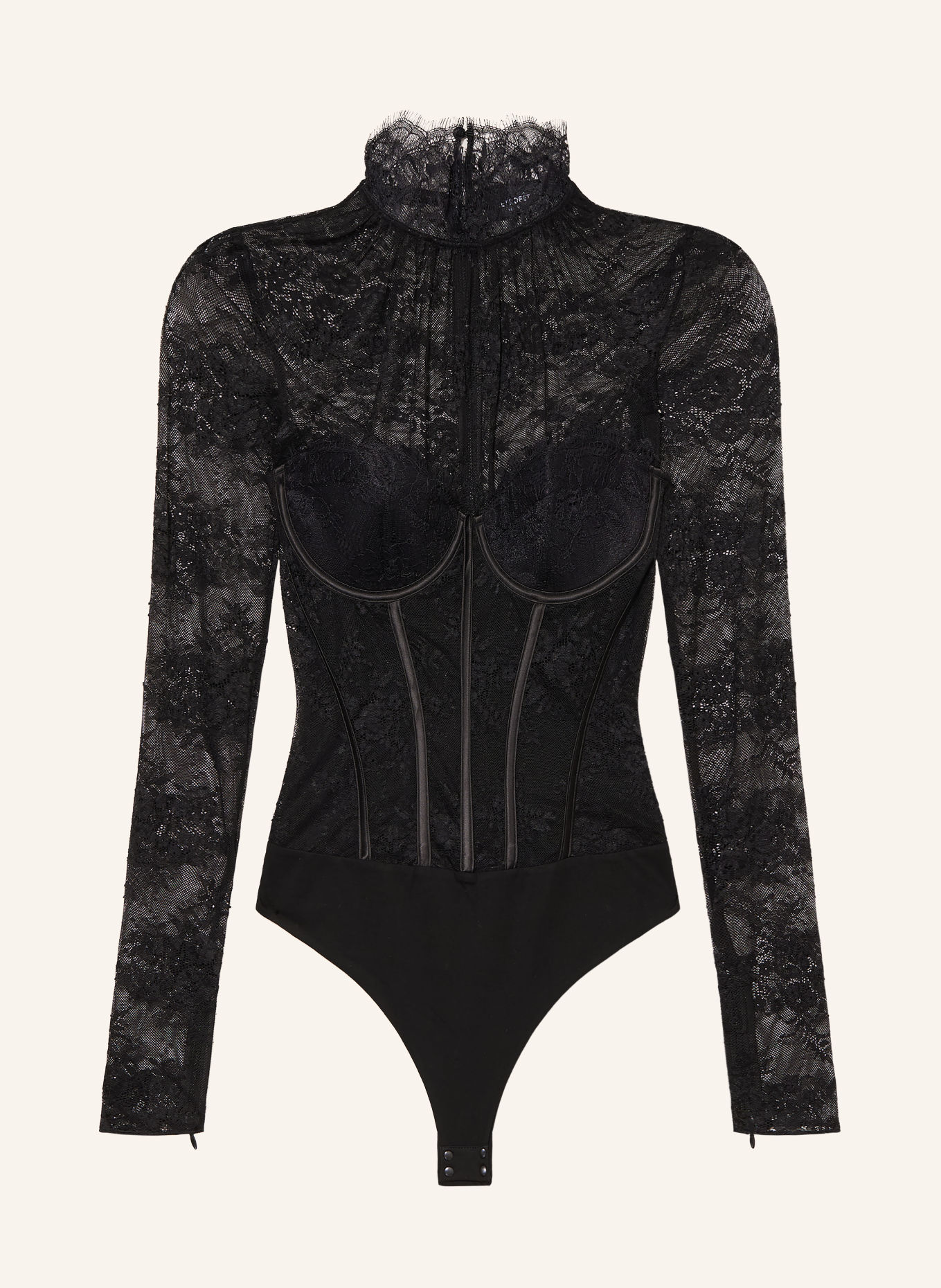 RETROFÊTE Body VALENTINA LACE van kant: ZWART