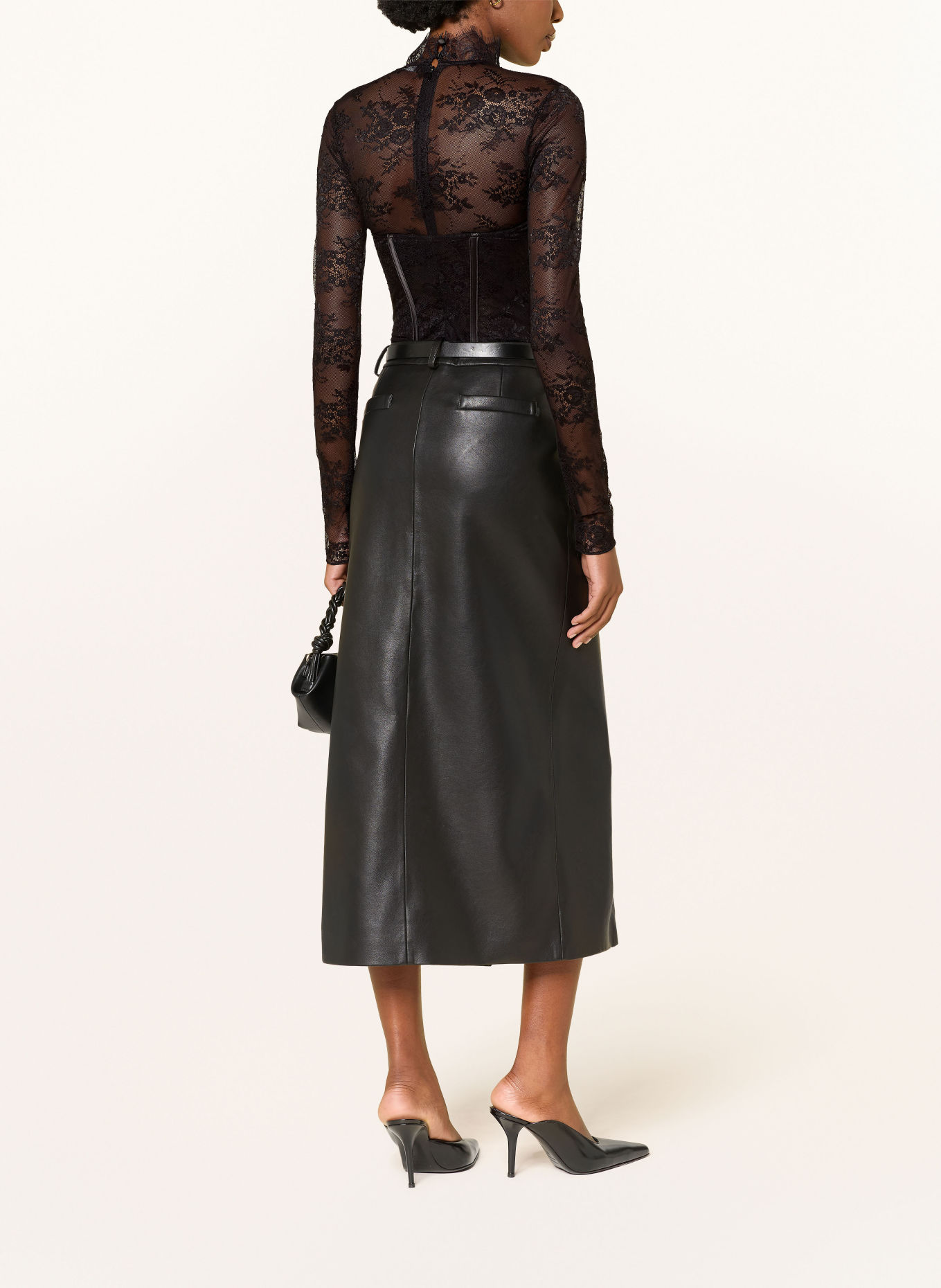 RETROFÊTE Body VALENTINA LACE van kant: ZWART