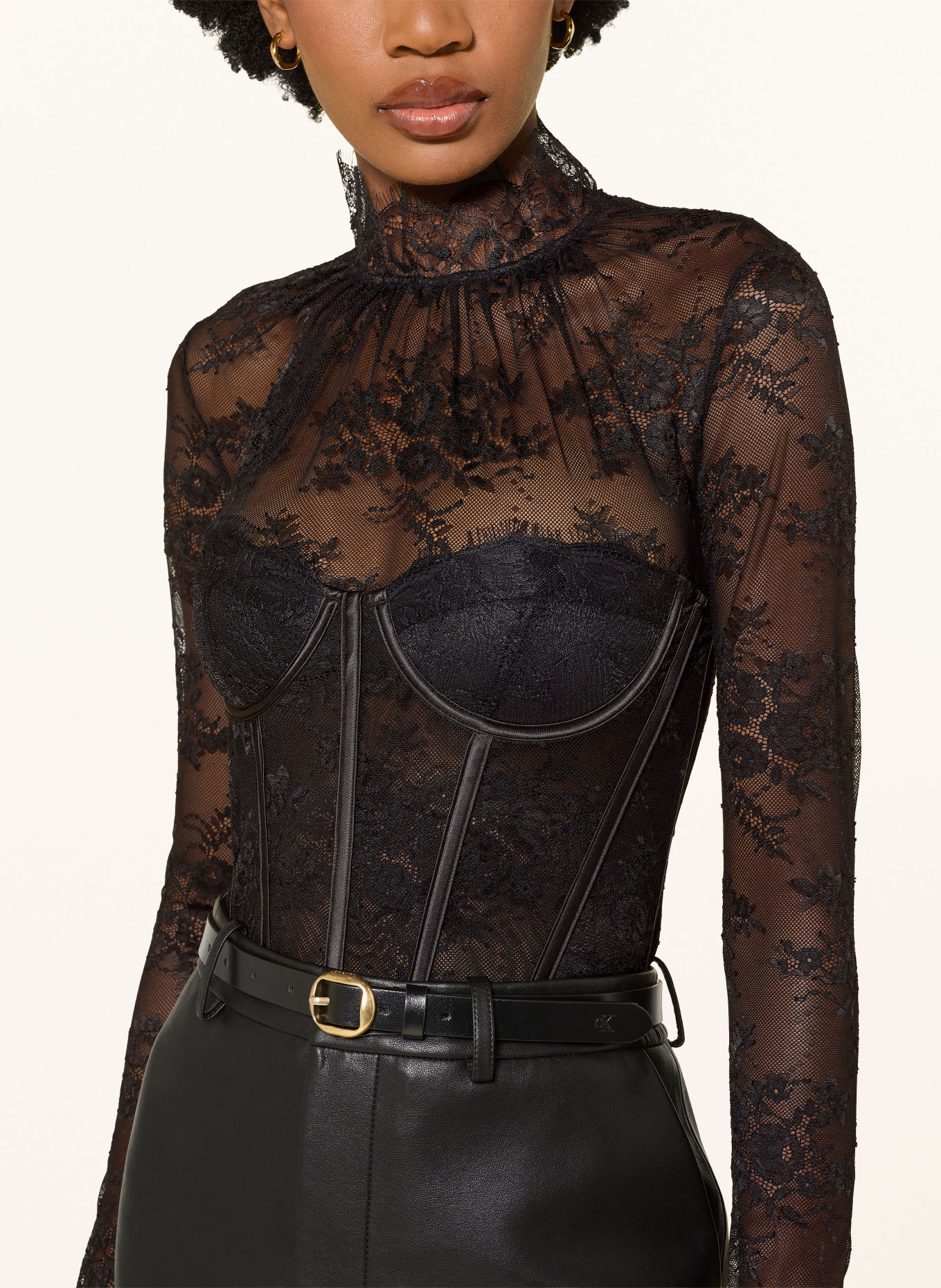RETROFÊTE Body VALENTINA LACE van kant: ZWART