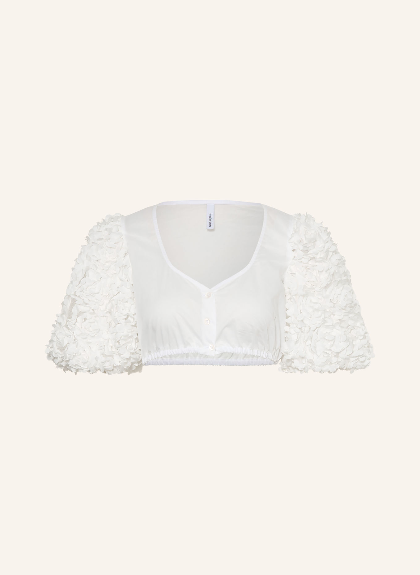 wallmann Dirndlbluse im Materialmix: WEISS