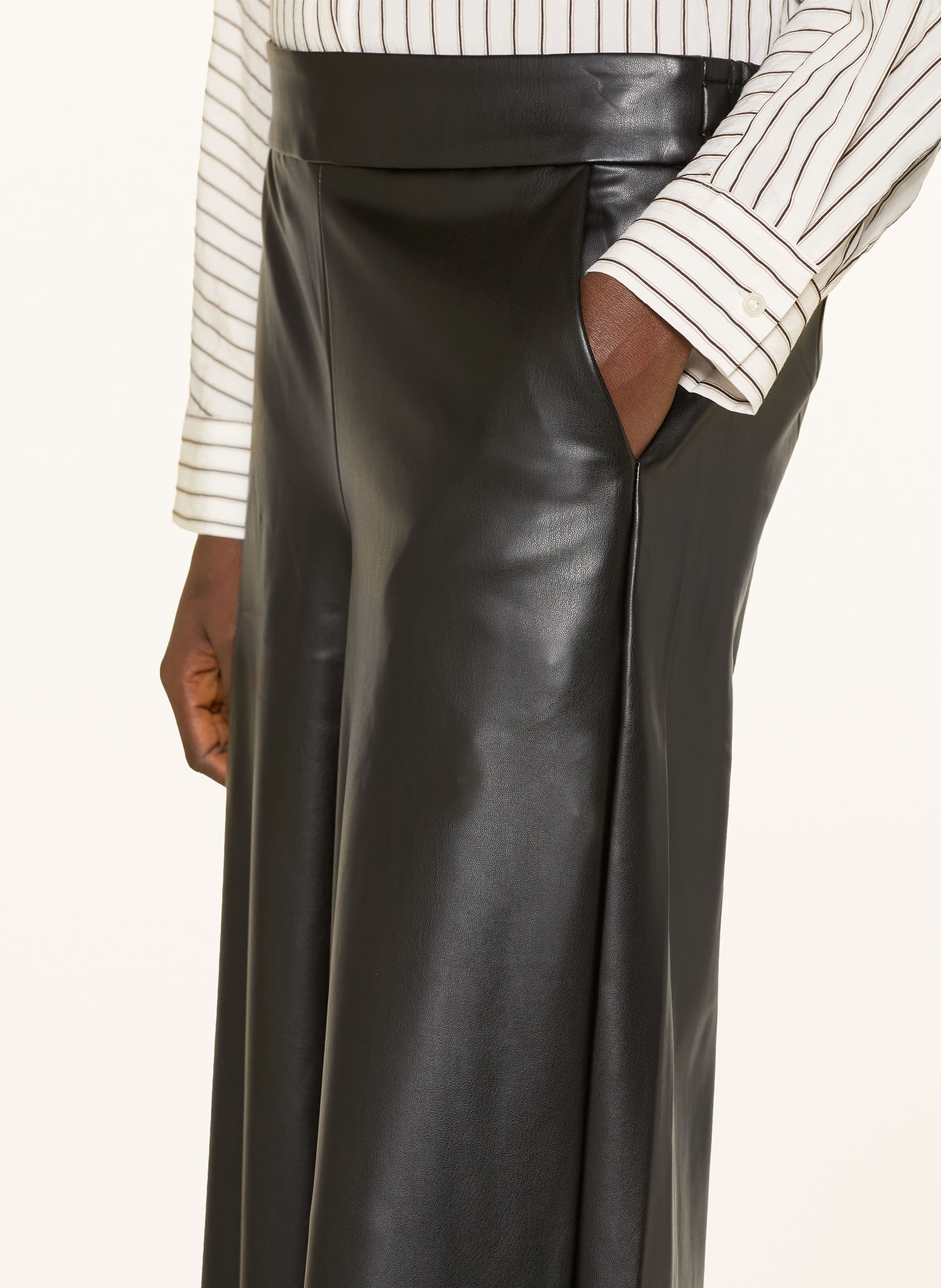 MAC Culotte in Lederoptik: SCHWARZ