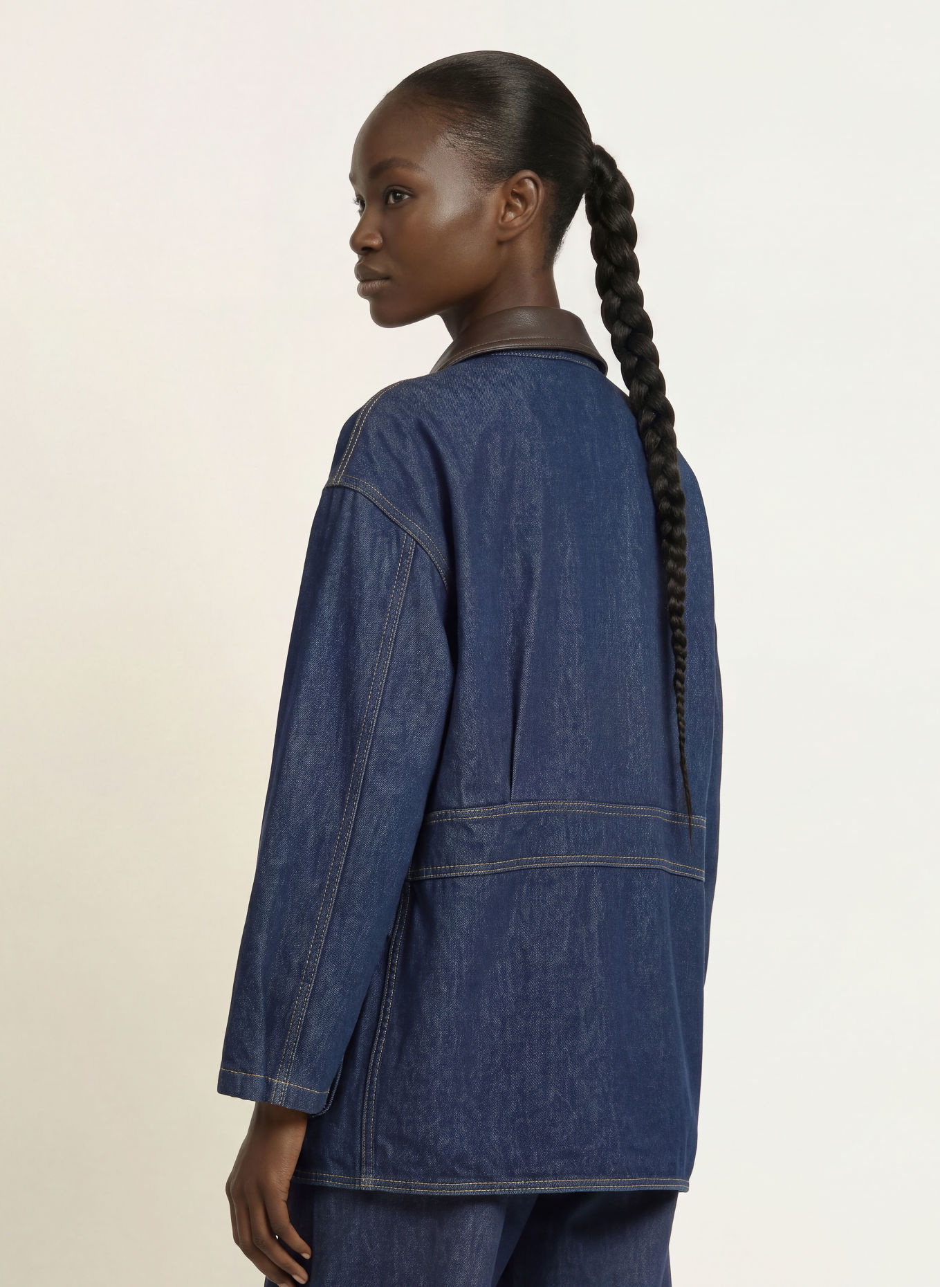 WOOLRICH Jeansjacke mit Leder: 3013 DARK INDIGO