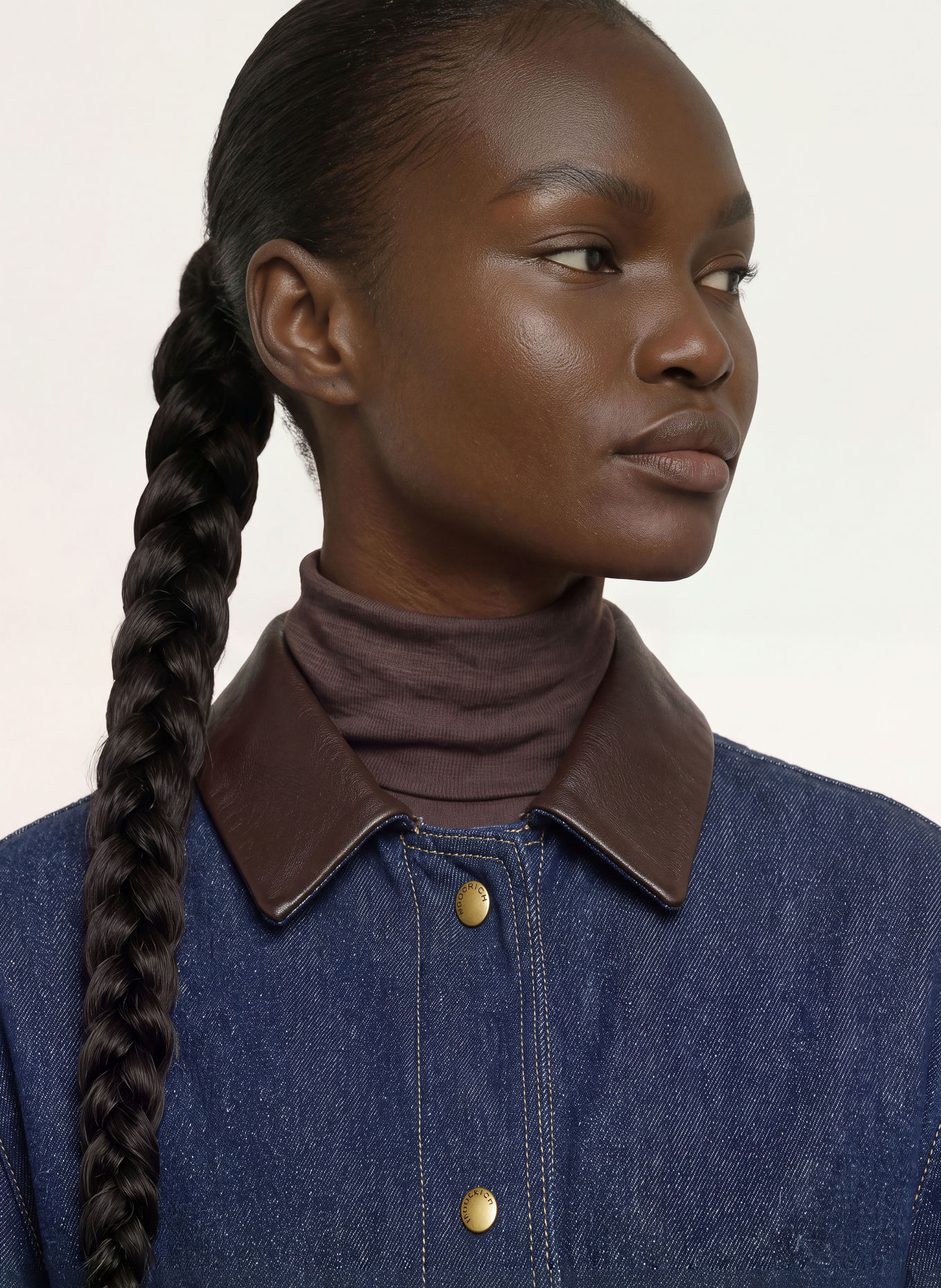 WOOLRICH Jeansjacke mit Leder: 3013 DARK INDIGO