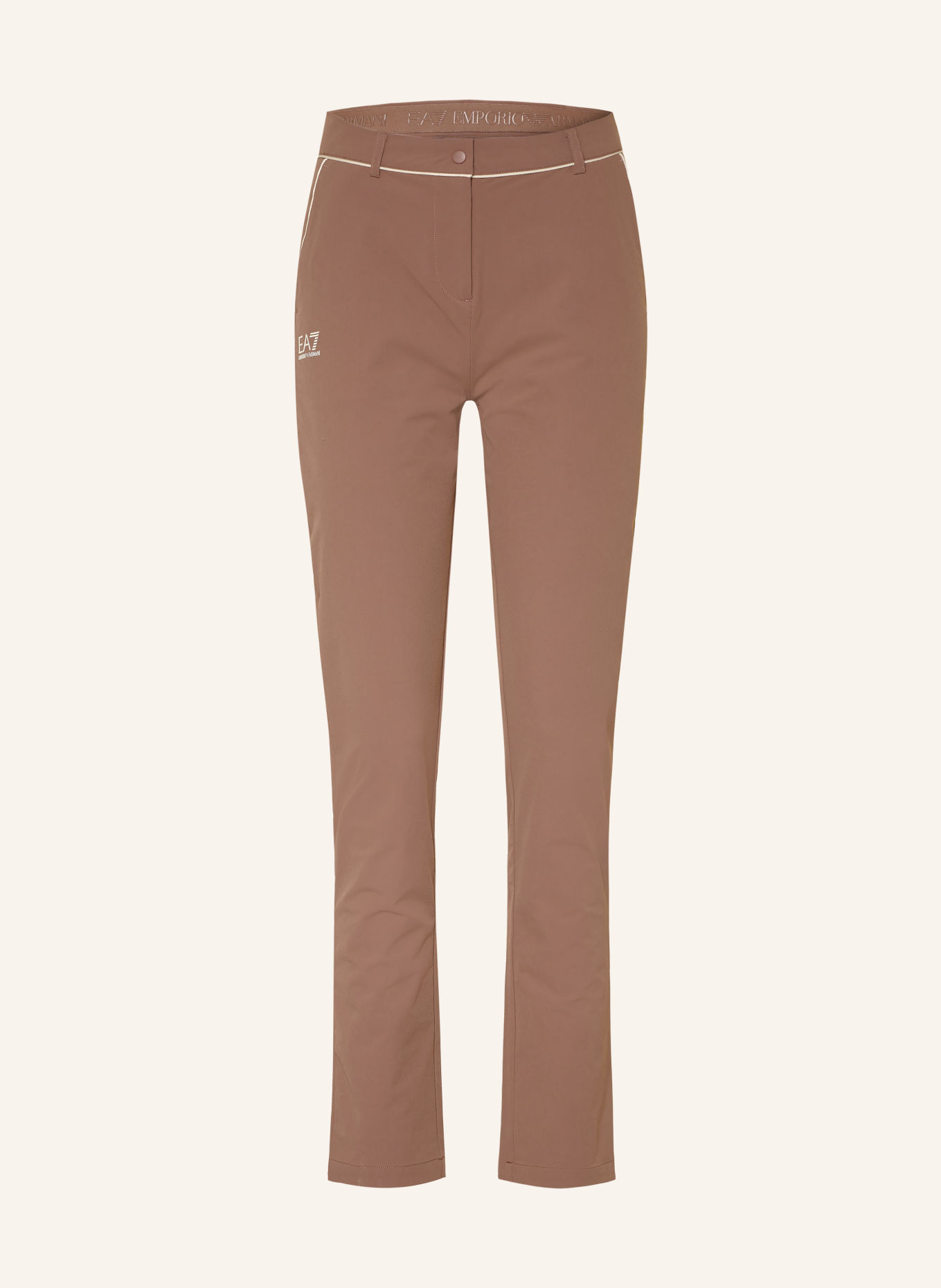 EA7 EMPORIO ARMANI Pantalon: MARRON / BLANC