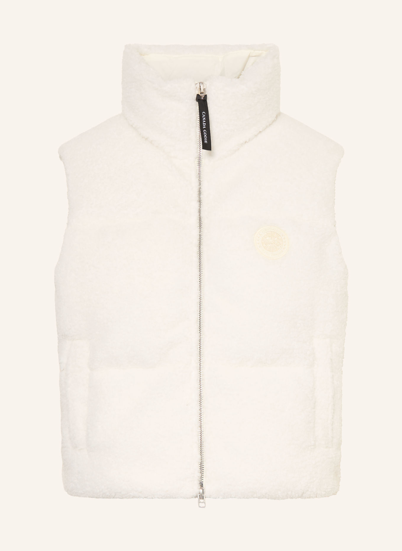 CANADA GOOSE Daunenweste FALLON aus Teddyfell: WEISS