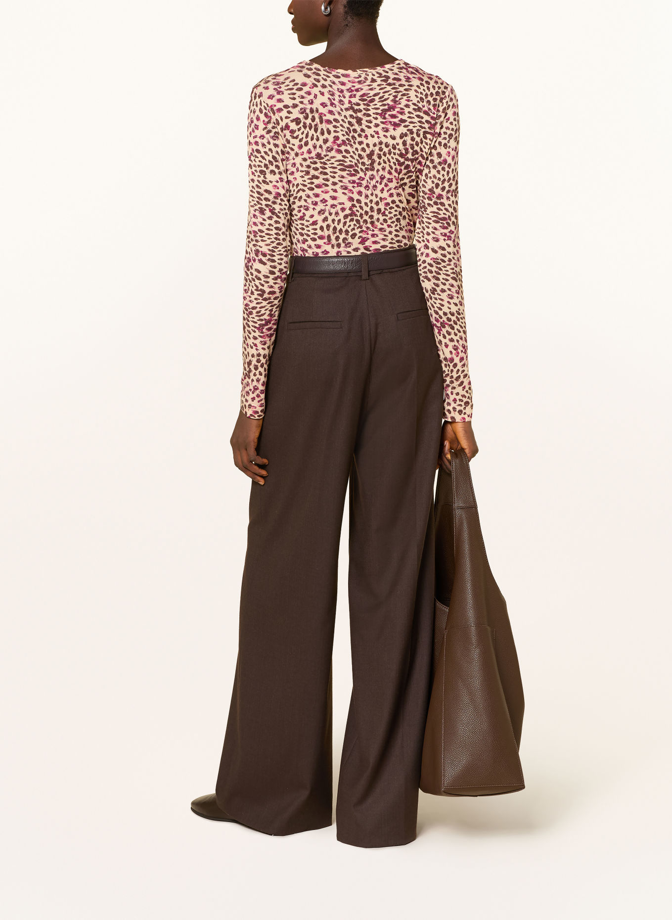 ZAÍDA Long-sleeve shirt: BROWN / CAMEL / DARK RED