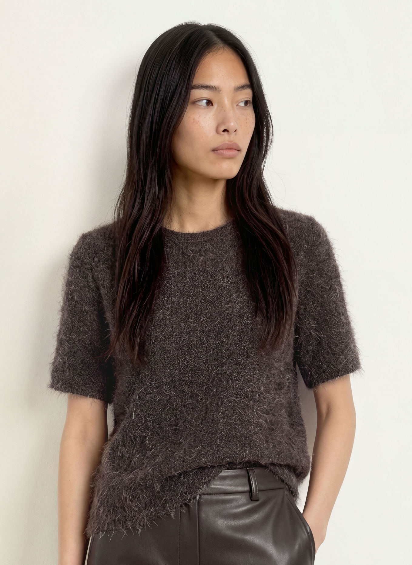 ZAÍDA Strickshirt: DUNKELBRAUN