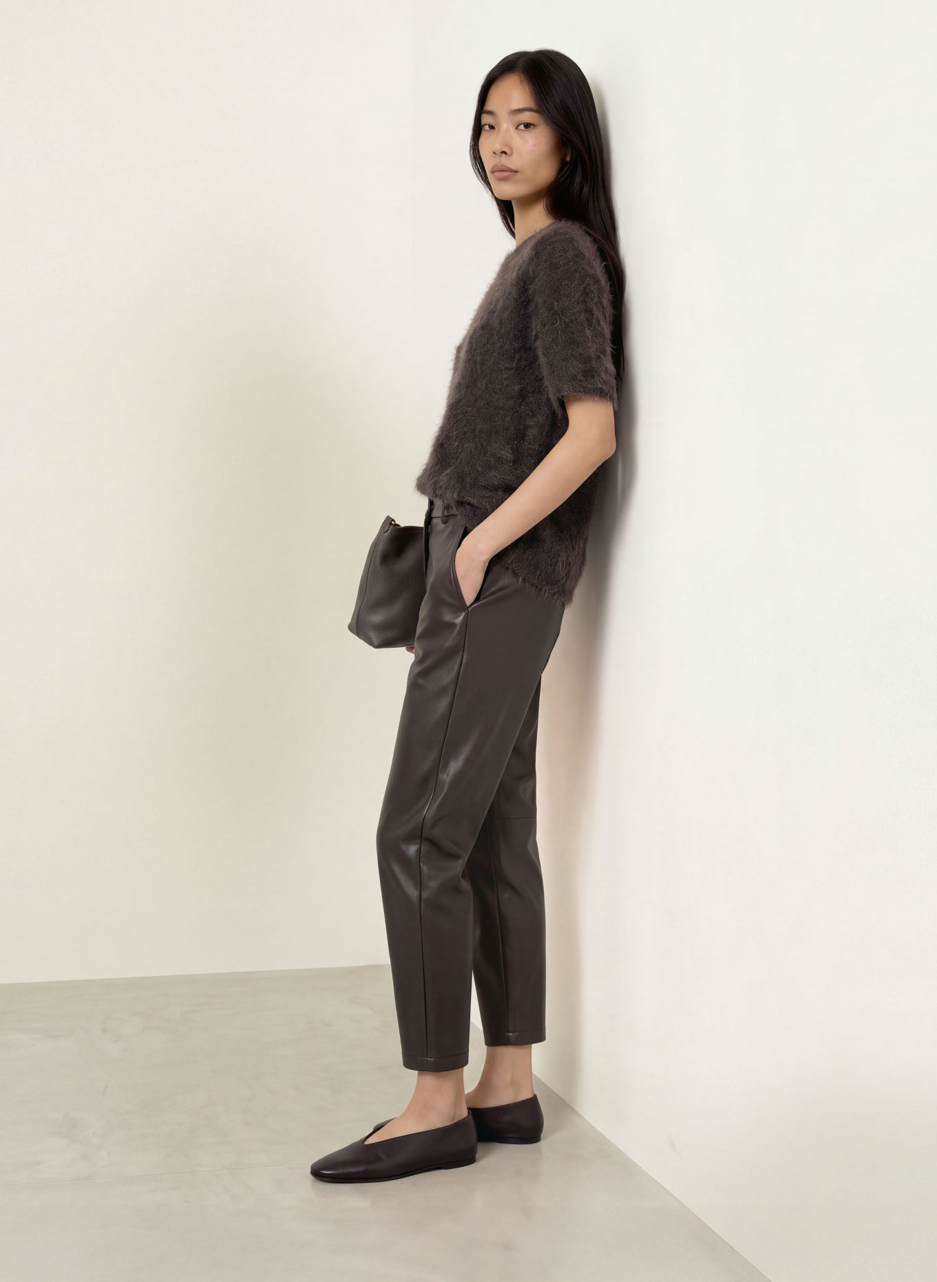 ZAÍDA Strickshirt: DUNKELBRAUN