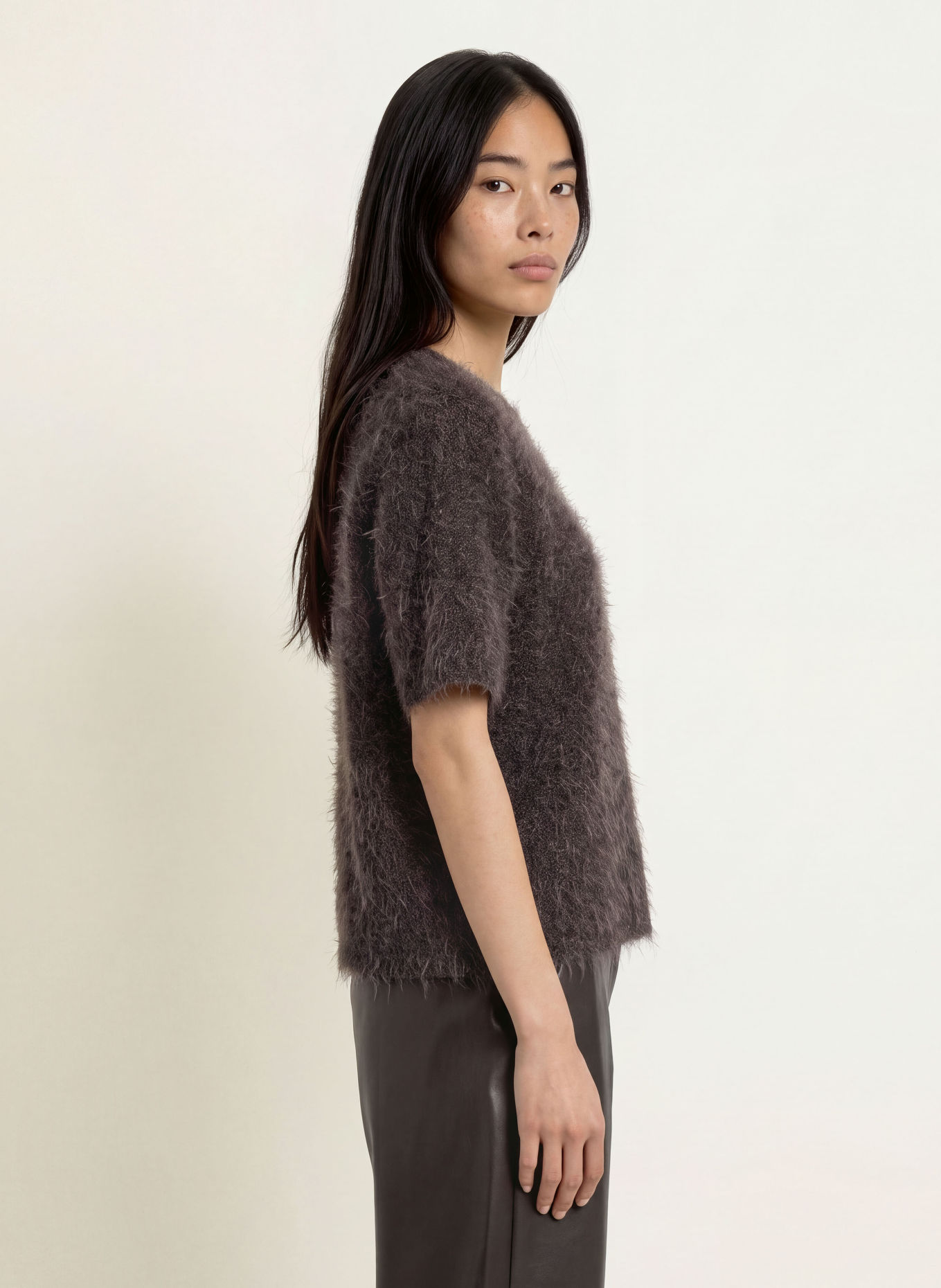 ZAÍDA Strickshirt: DUNKELBRAUN