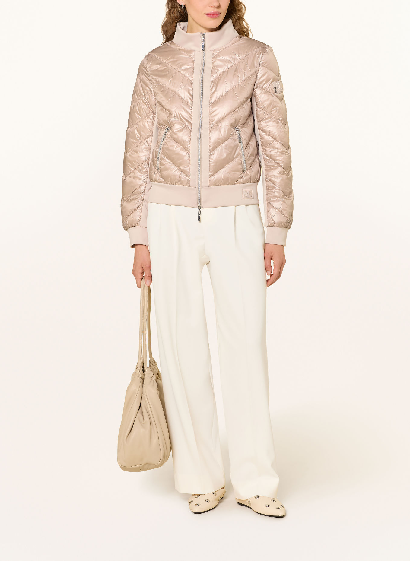 monari Gewatteerde jas met sierstenen: BEIGE