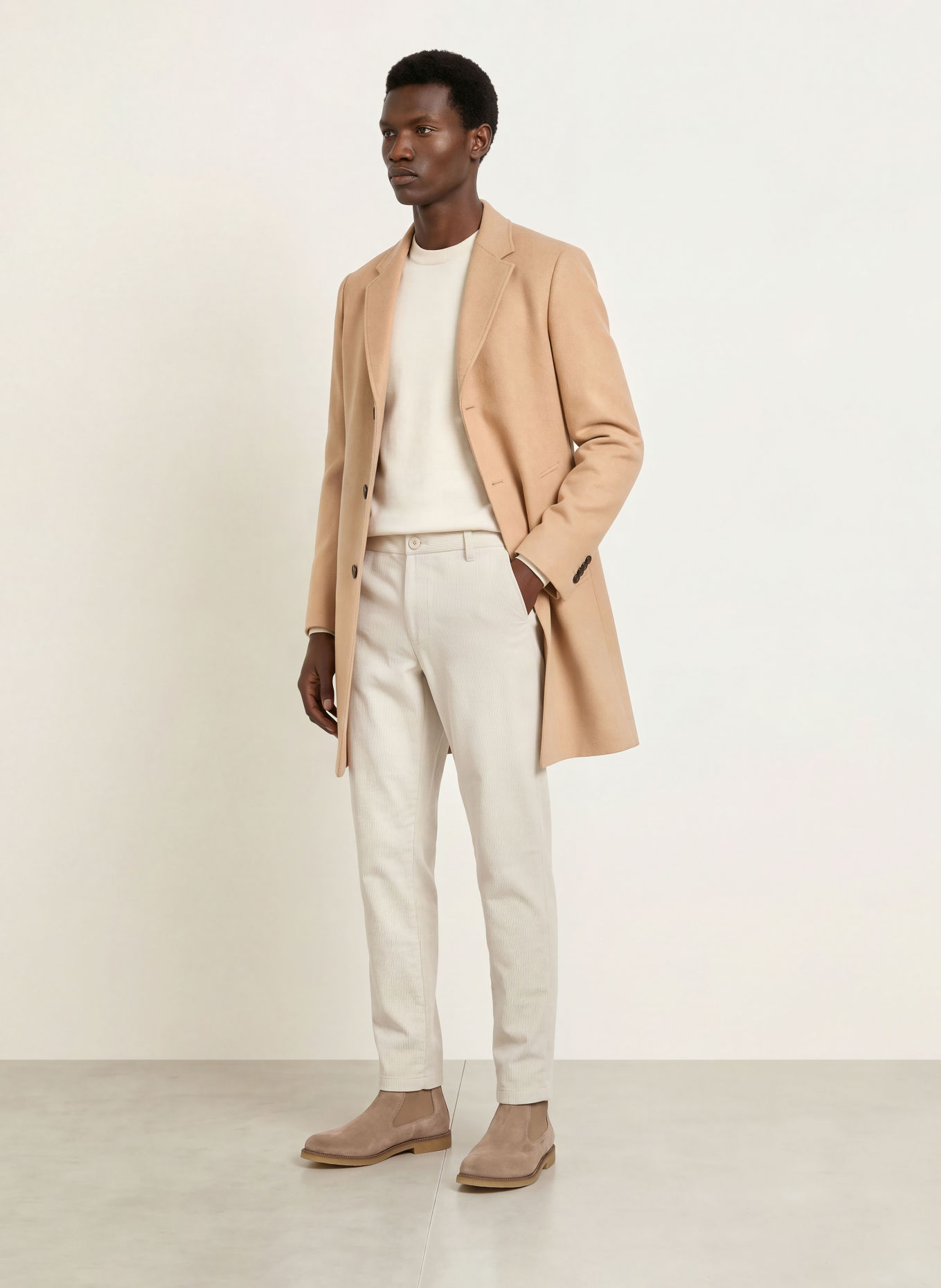 BOSS Wollen mantel HYDE: BEIGE