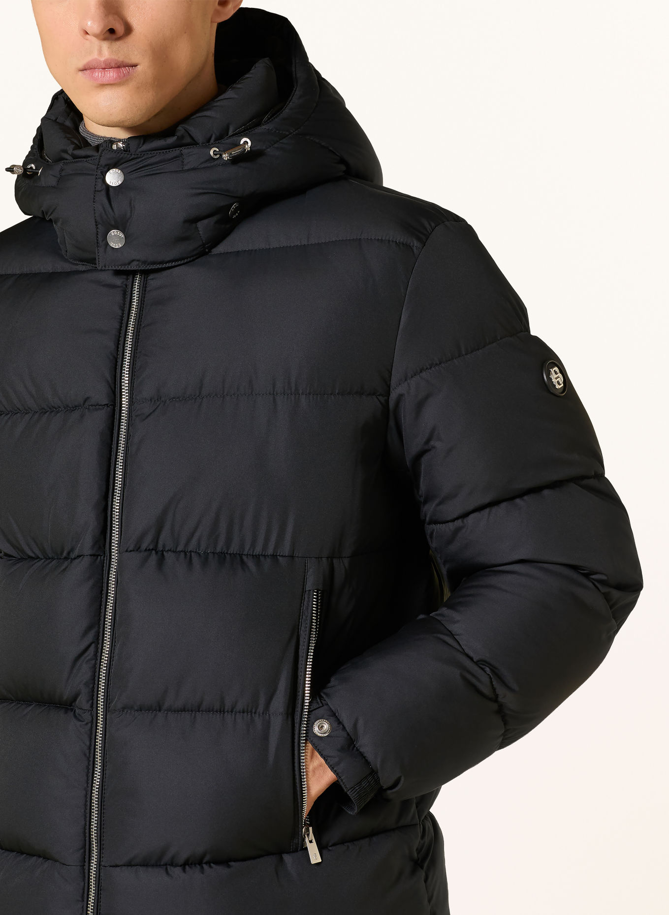BOSS Steppjacke COLTER mit abnehmbarer Kapuze: SCHWARZ