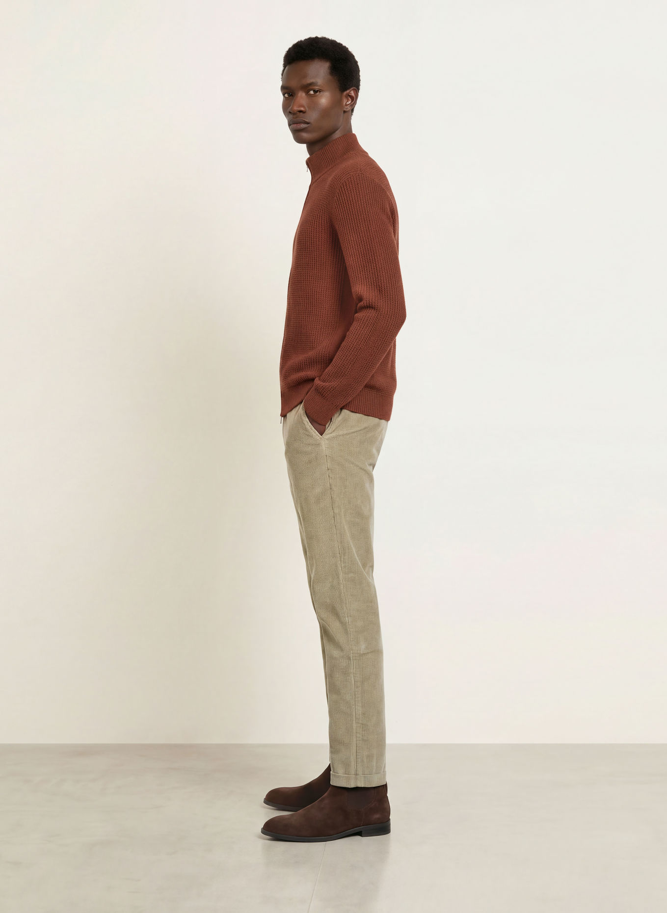 BOSS KANE Cord Pants, Extra Slim Fit: LIGHT BROWN