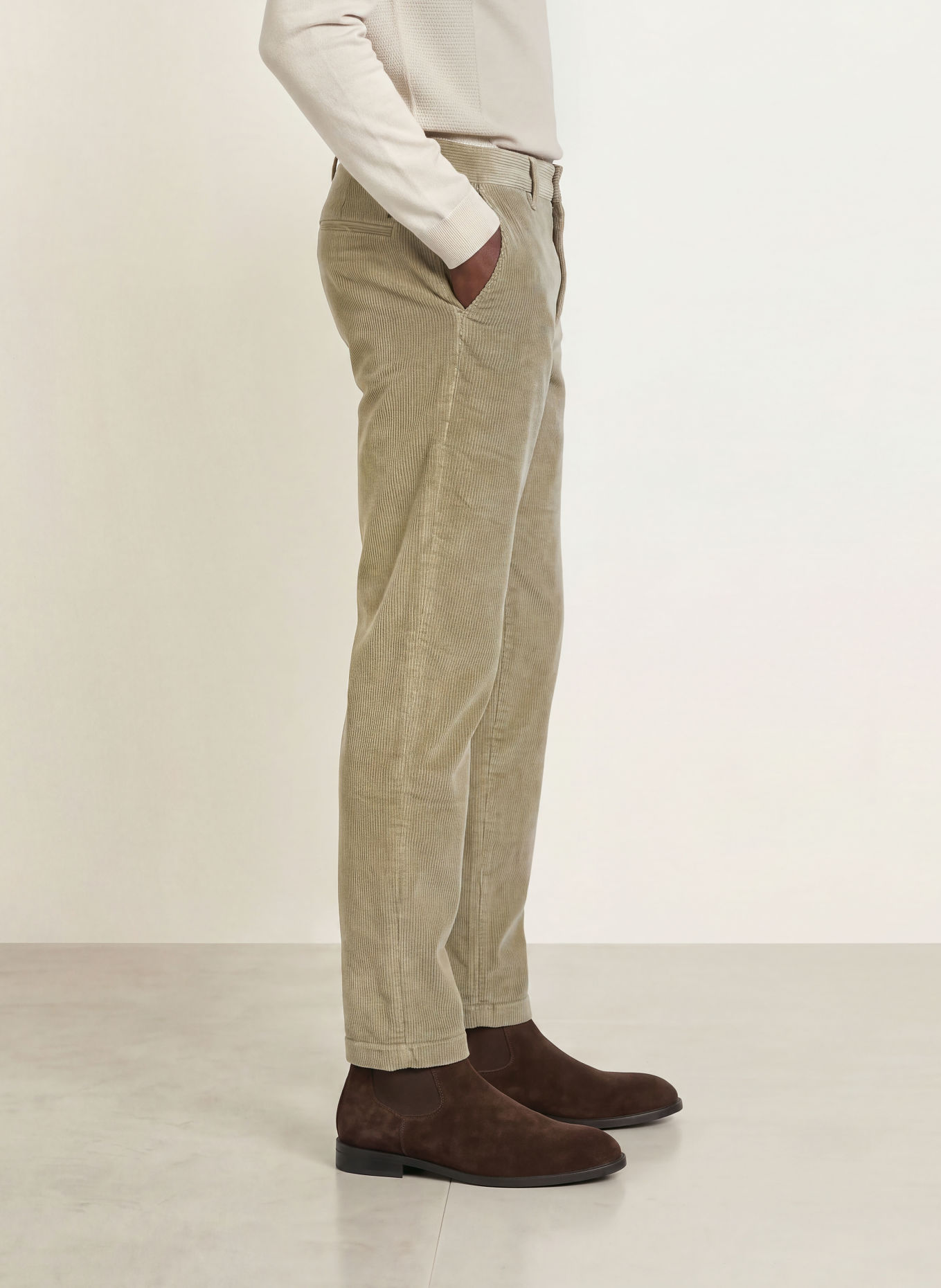 BOSS KANE Cord Pants, Extra Slim Fit: LIGHT BROWN