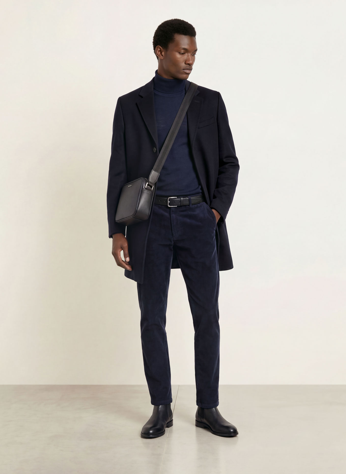BOSS Cordbroek KANE Extra Slim Fit: DONKERBLAUW