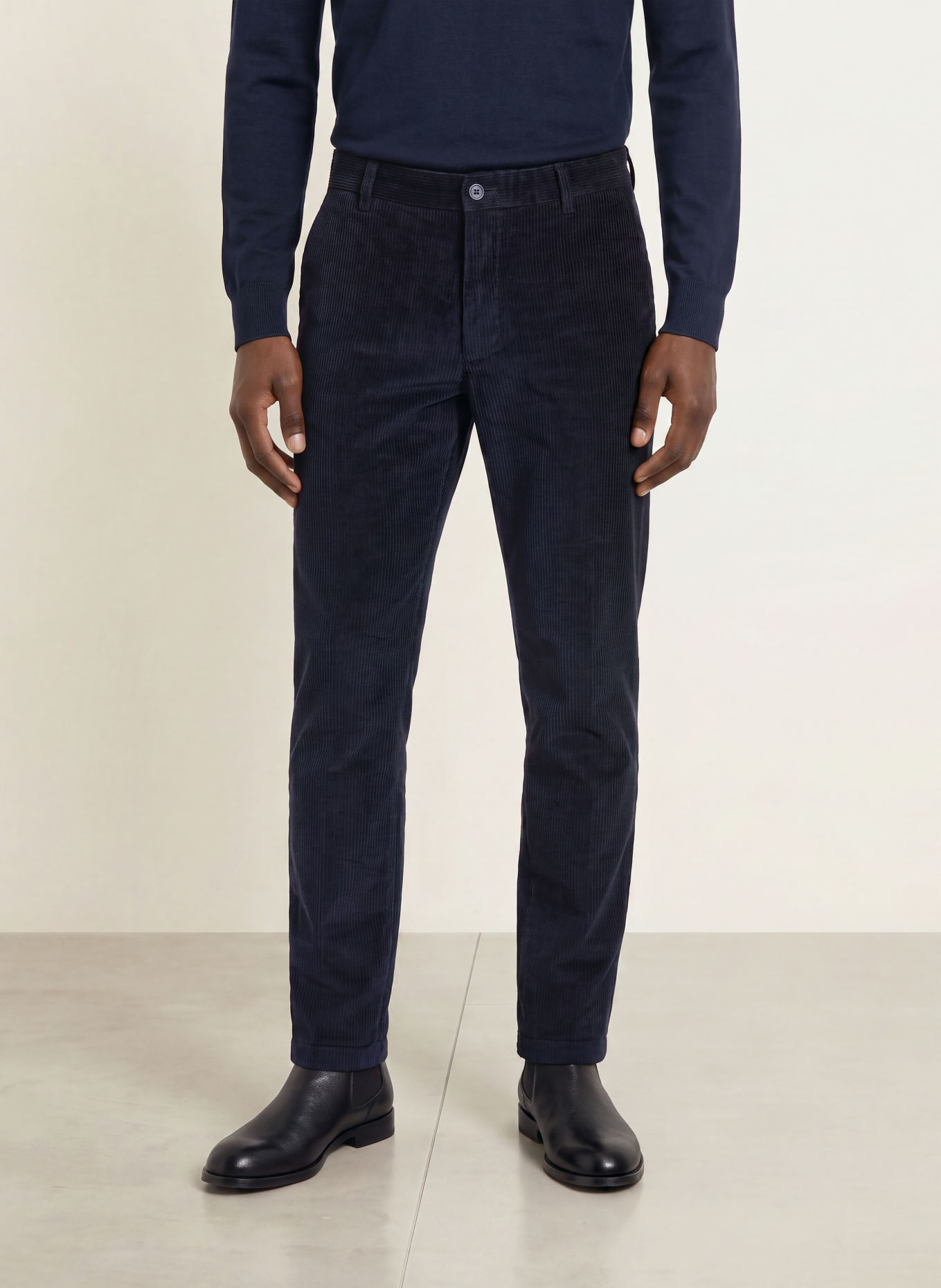 BOSS Cordbroek KANE Extra Slim Fit: DONKERBLAUW