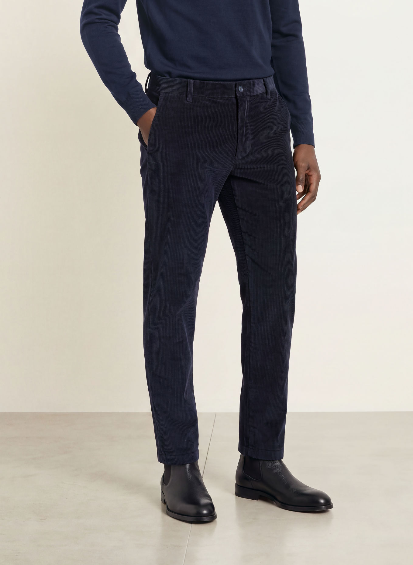 BOSS Cordbroek KANE Extra Slim Fit: DONKERBLAUW