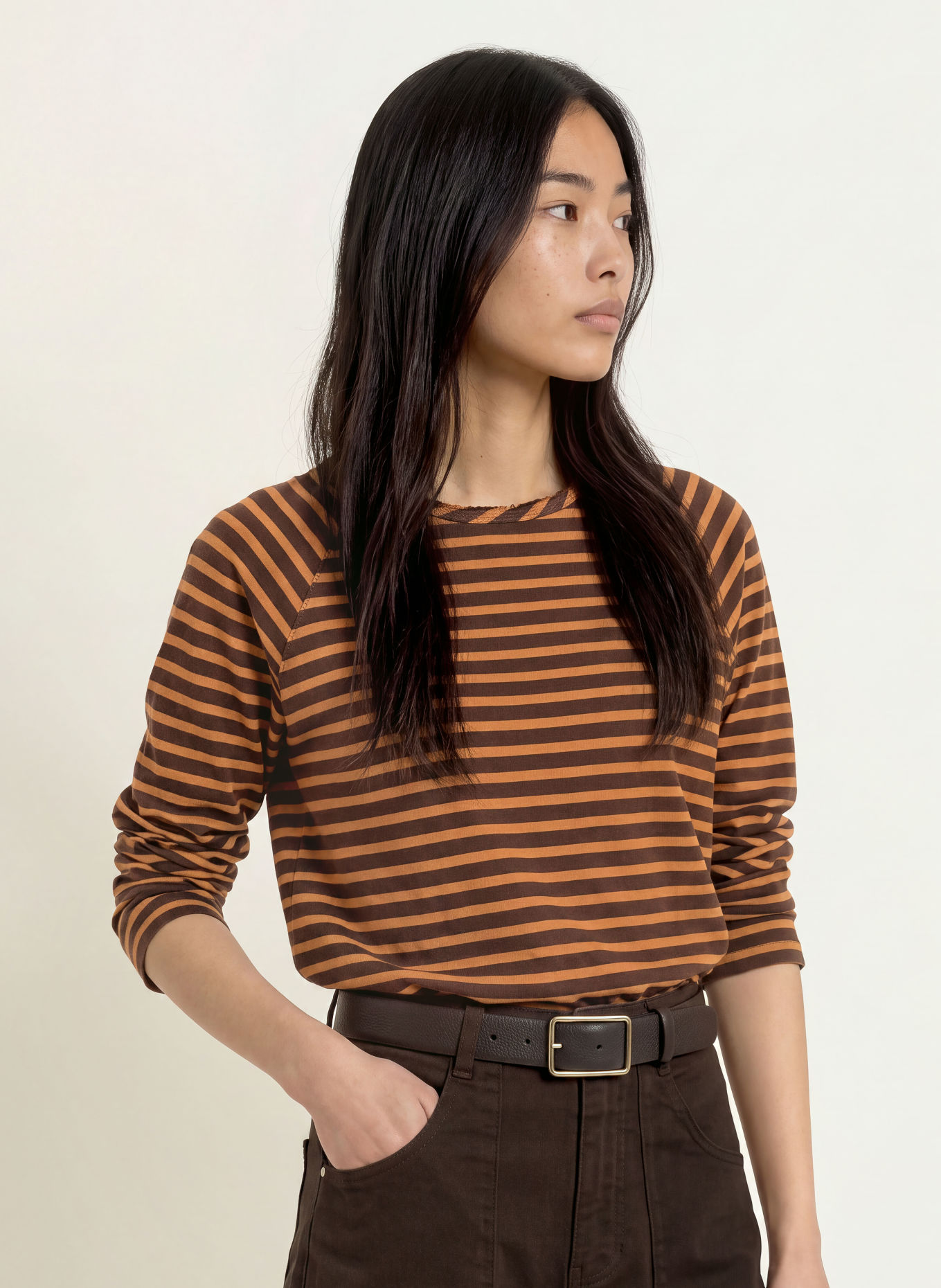 Smith & Soul Long-sleeve shirt: DARK BROWN / COGNAC