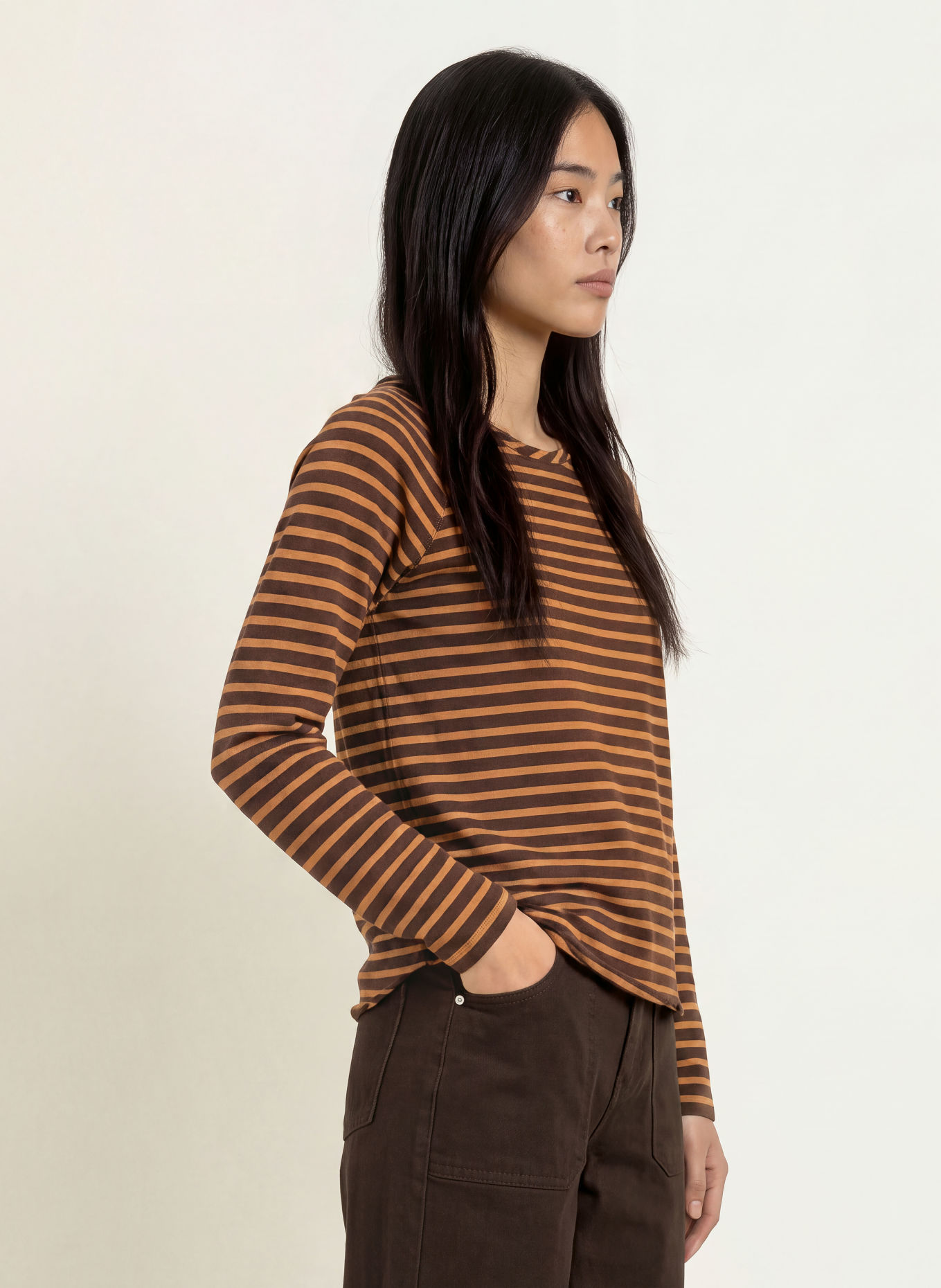Smith & Soul Long-sleeve shirt: DARK BROWN / COGNAC